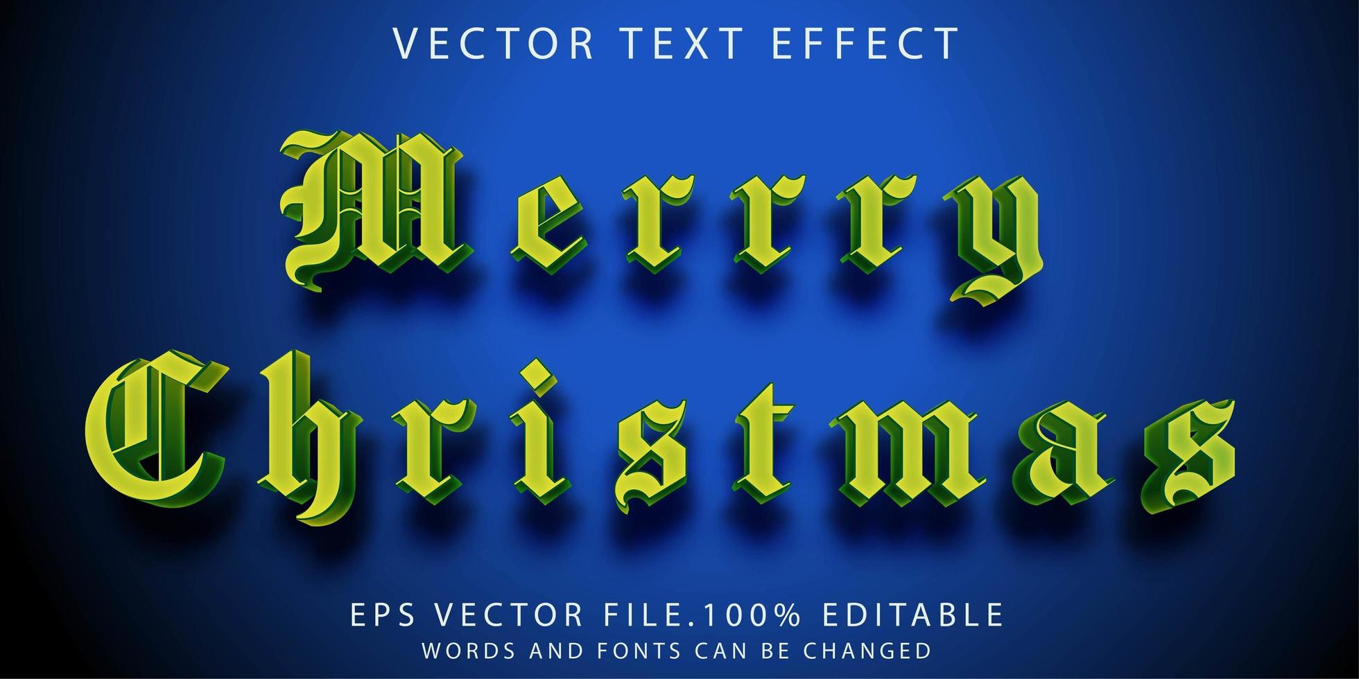 efecto de texto feliz navidad vector