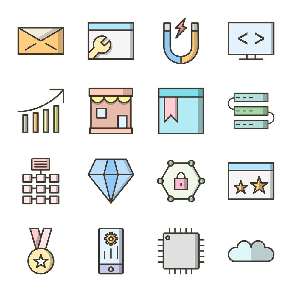 Icon Set Of Search Engine Optimization For Personal And Commercial Use... vector