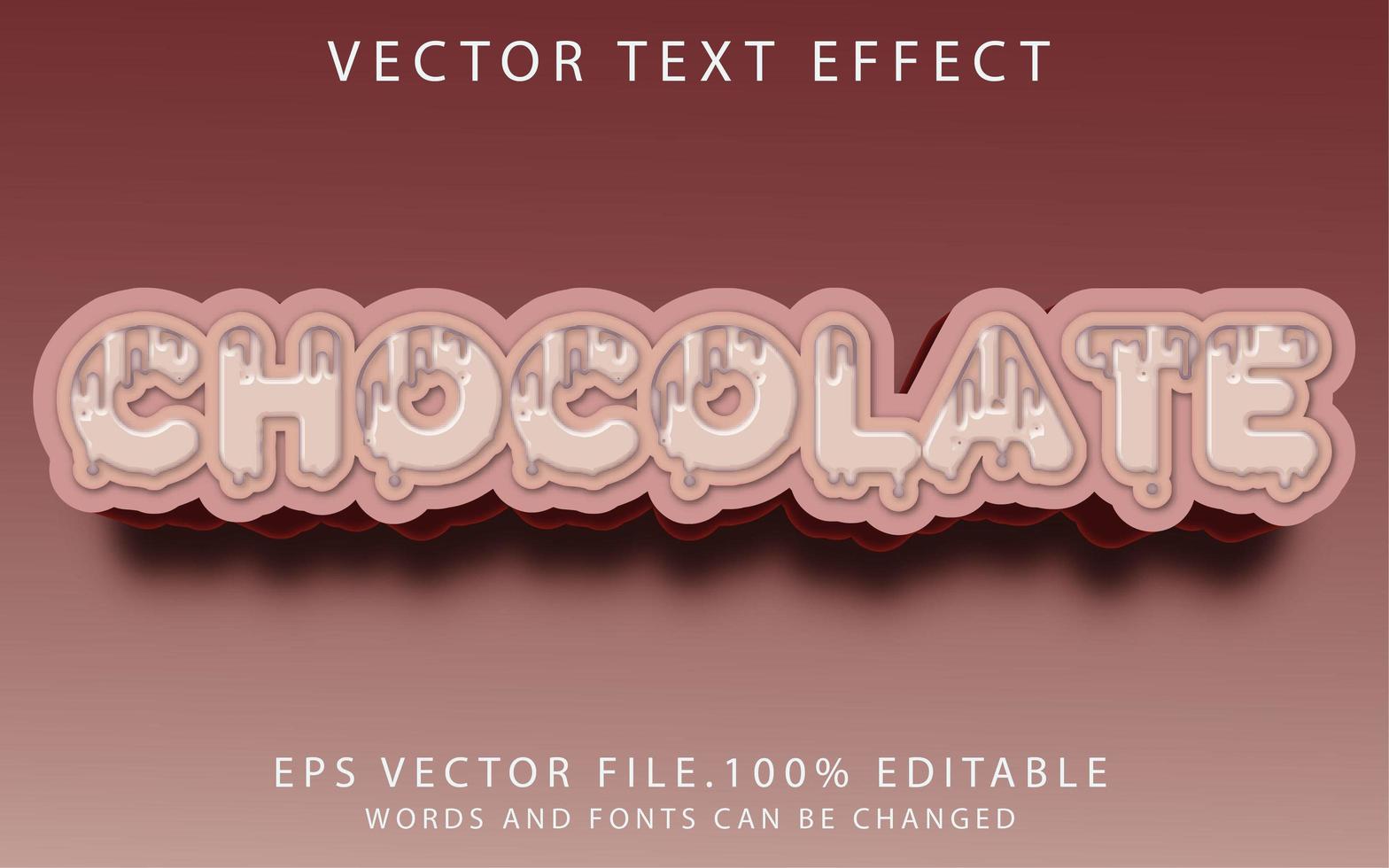 text effect chocolate vector