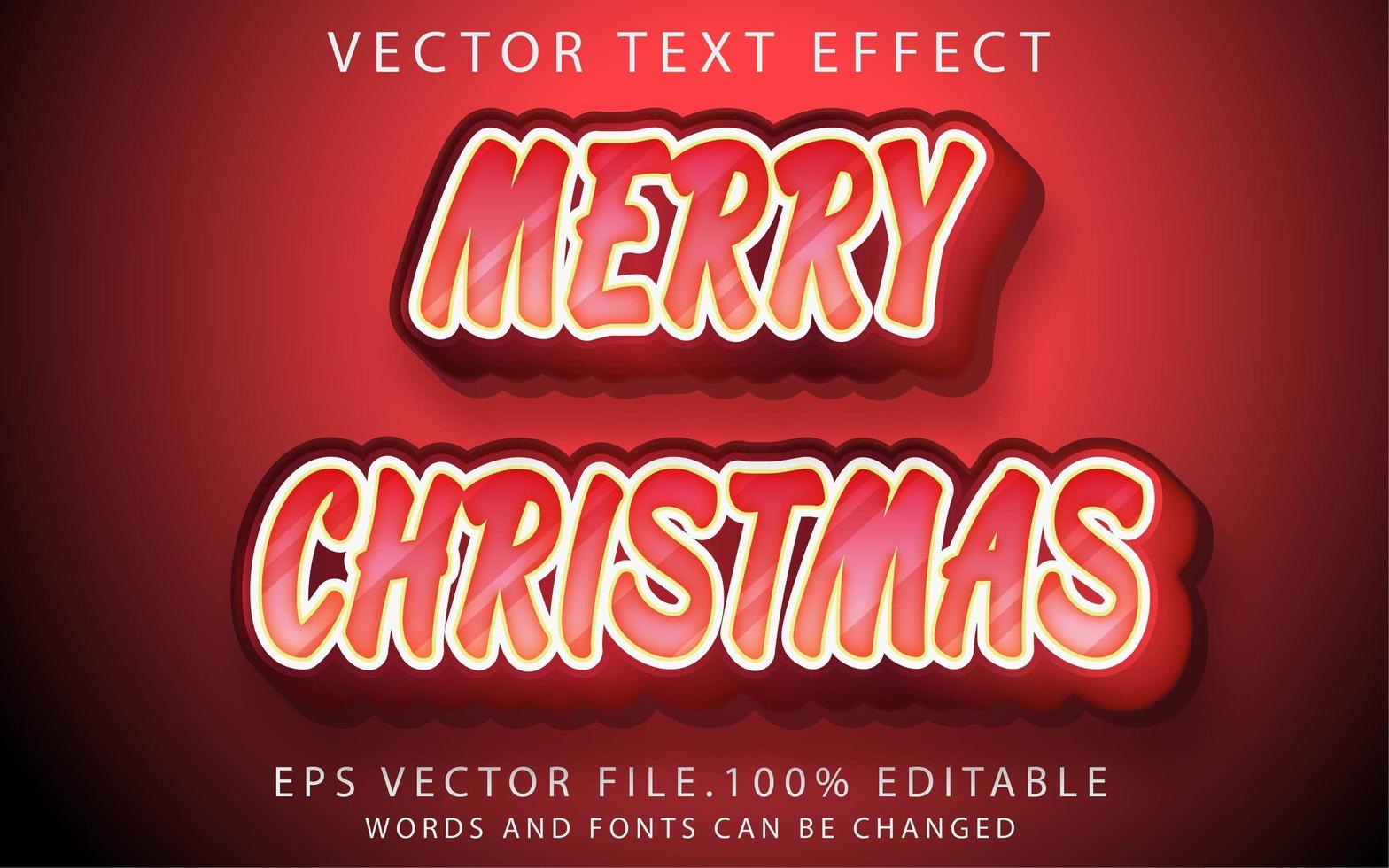 efecto de texto feliz navidad vector