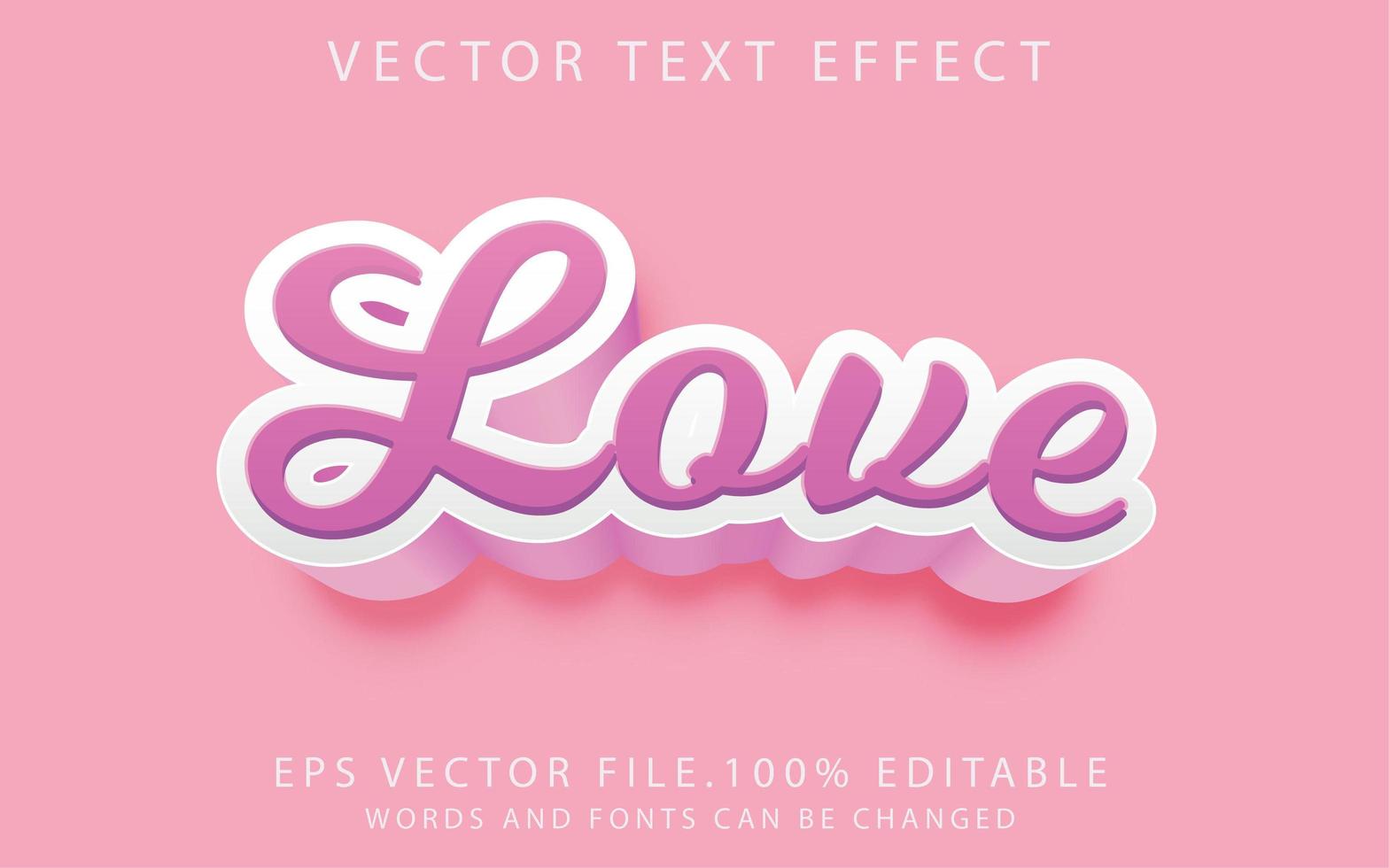 efecto de texto amor vector