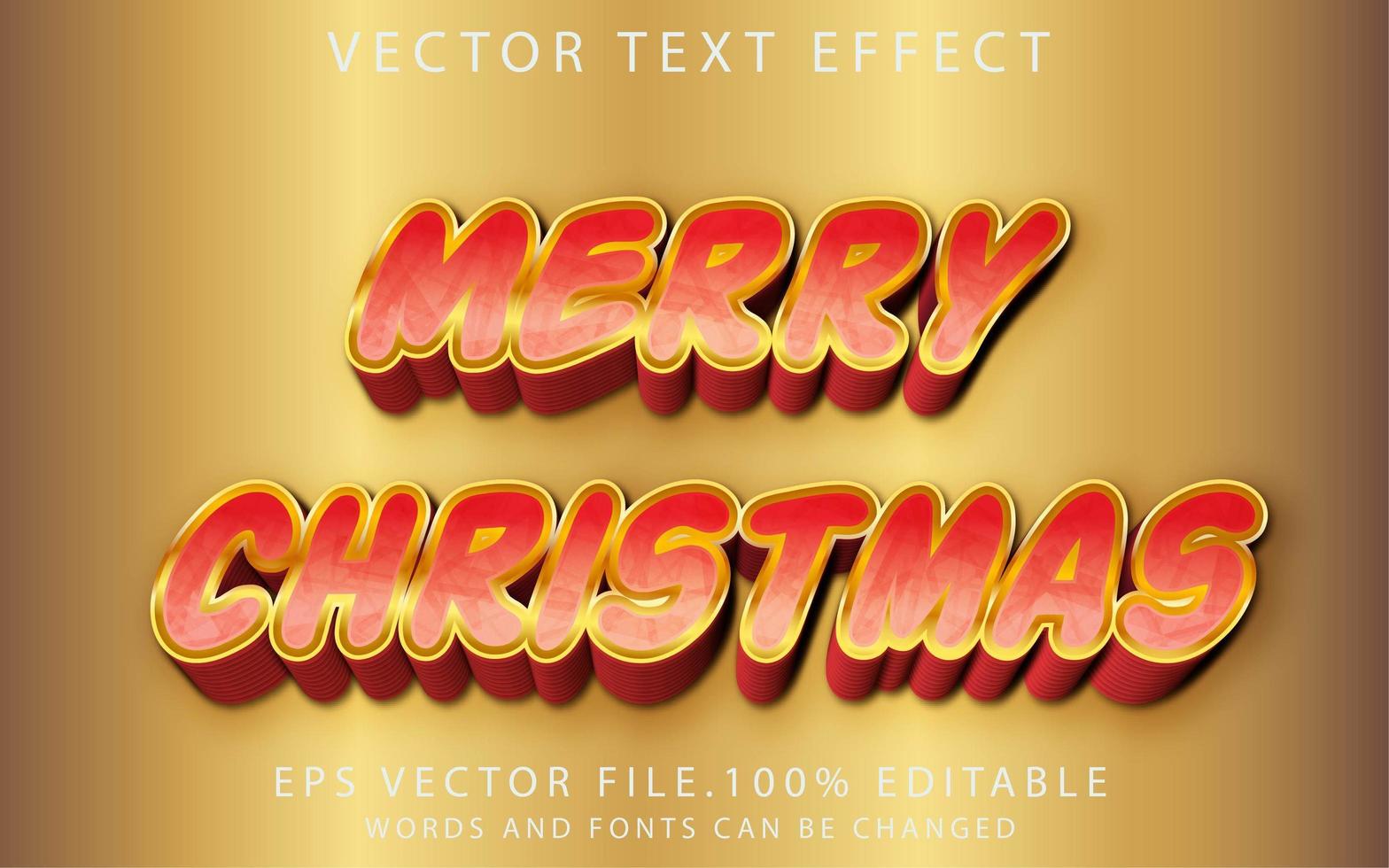efecto de texto feliz navidad vector