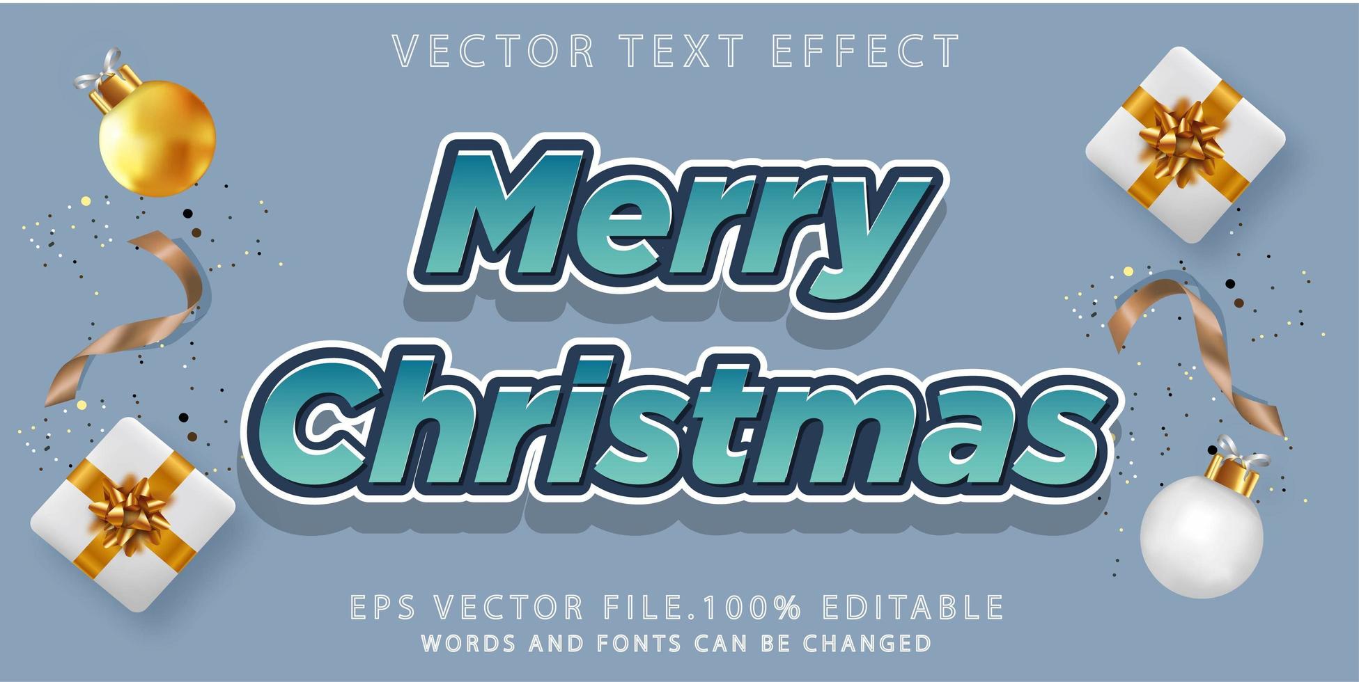 text effect merry christmas vector