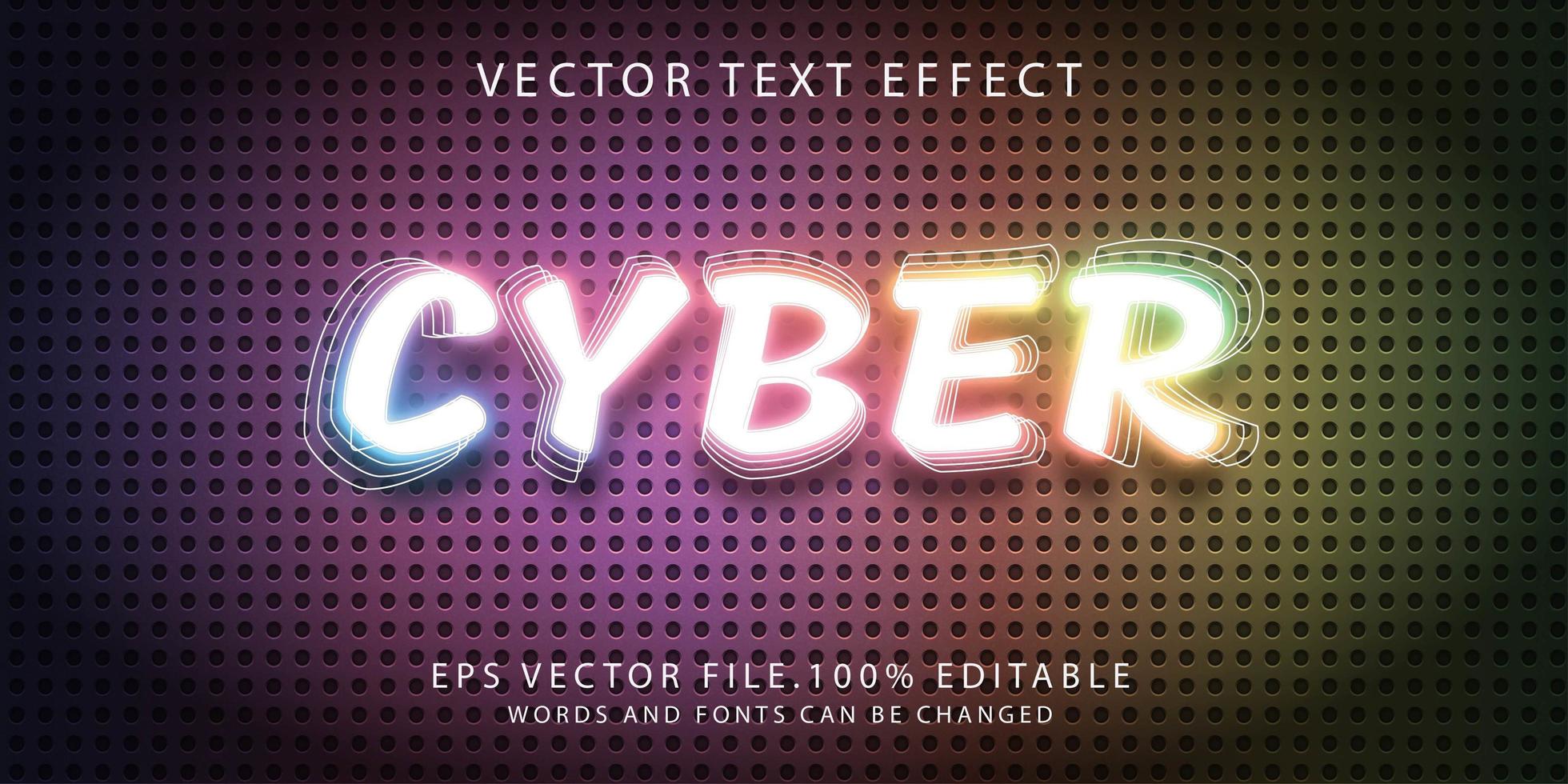 text effect cyber vector