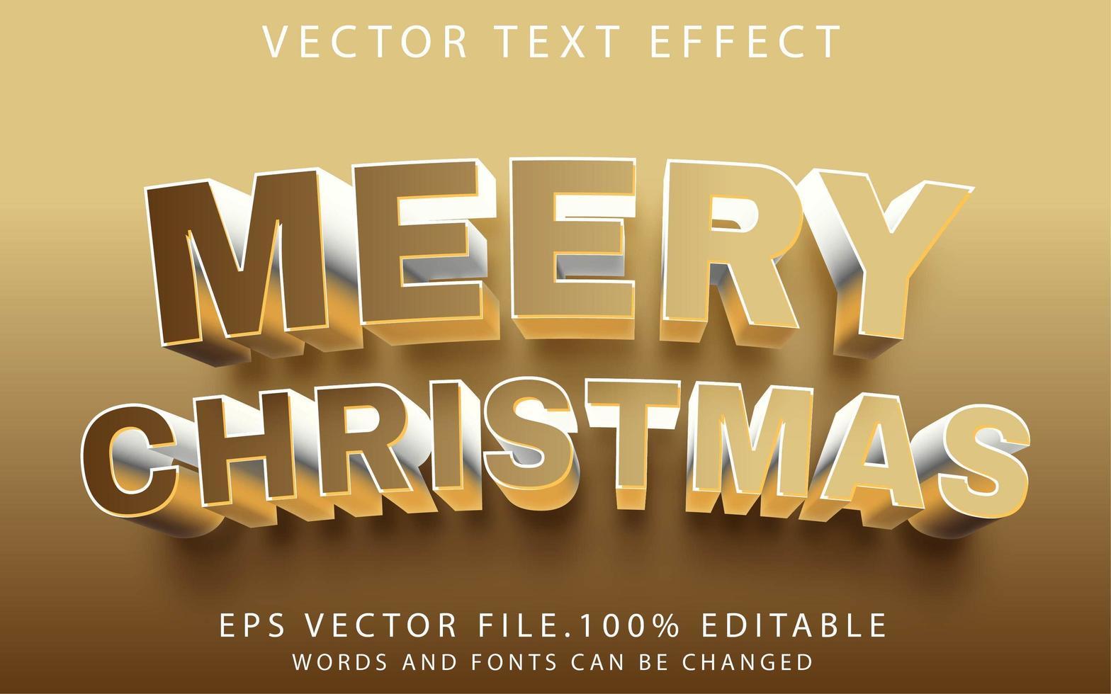 efecto de texto feliz navidad vector