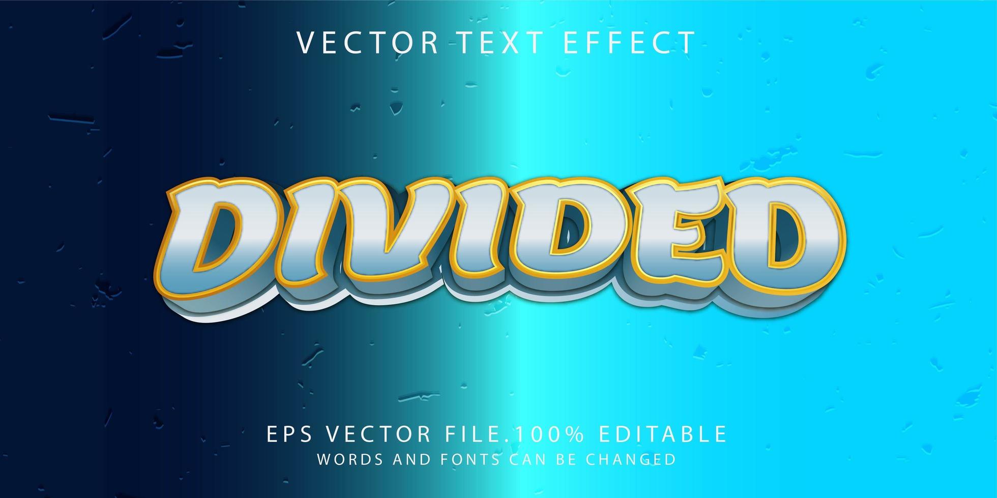 efecto de texto dividido vector