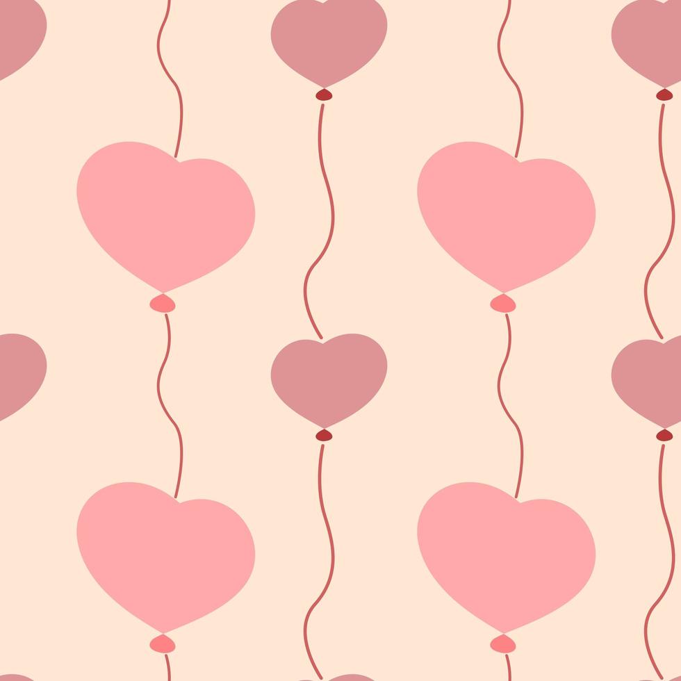 Seamless Heart Ballon Pattern Vector
