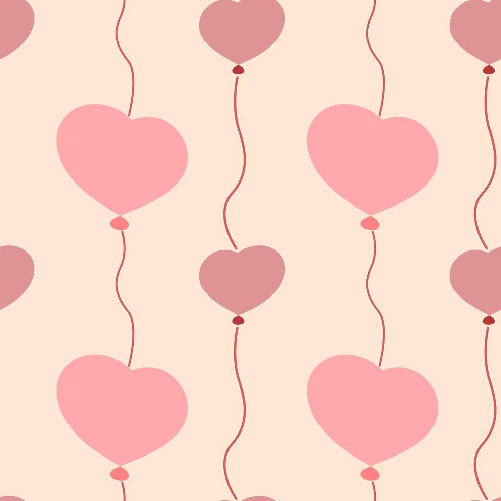 Seamless Heart Ballon Pattern Vector