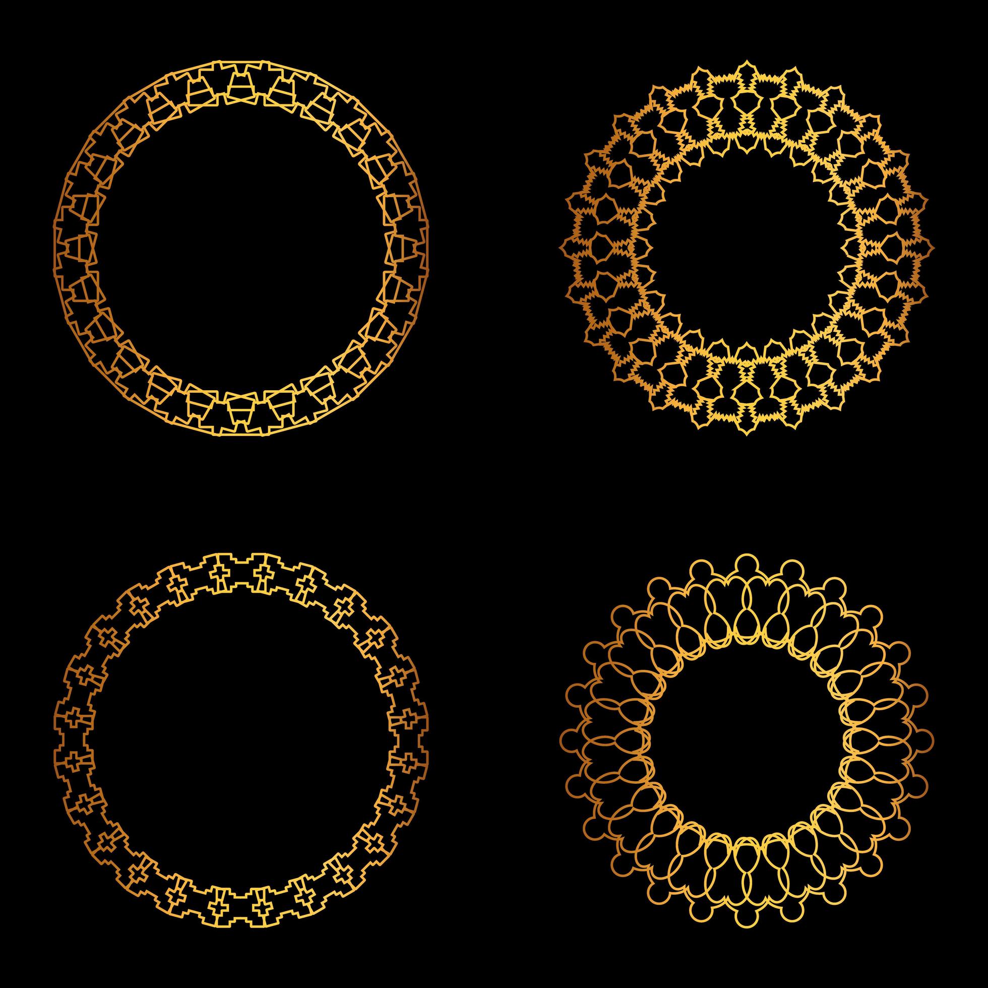 Set of golden geometric shapes 1836360 Vector Art at Vecteezy
