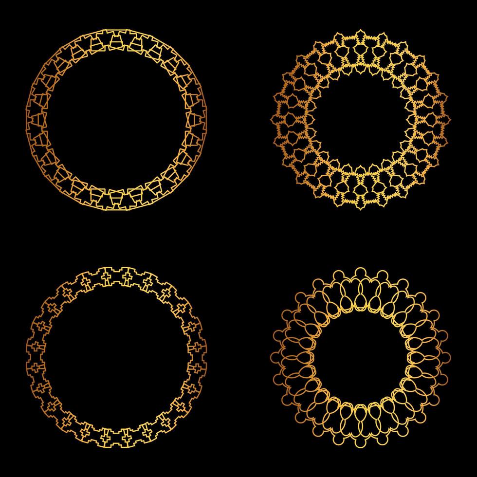 conjunto de formas geométricas doradas vector