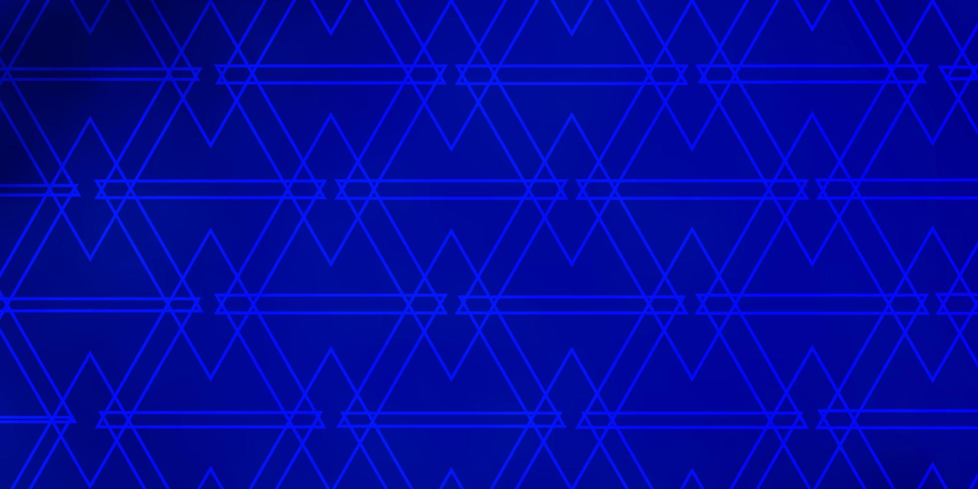 Dark BLUE vector background with triangles.