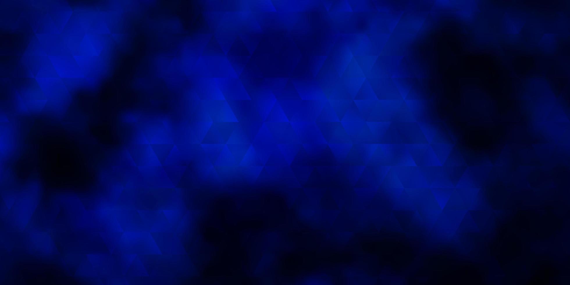 Dark BLUE vector background with triangles.