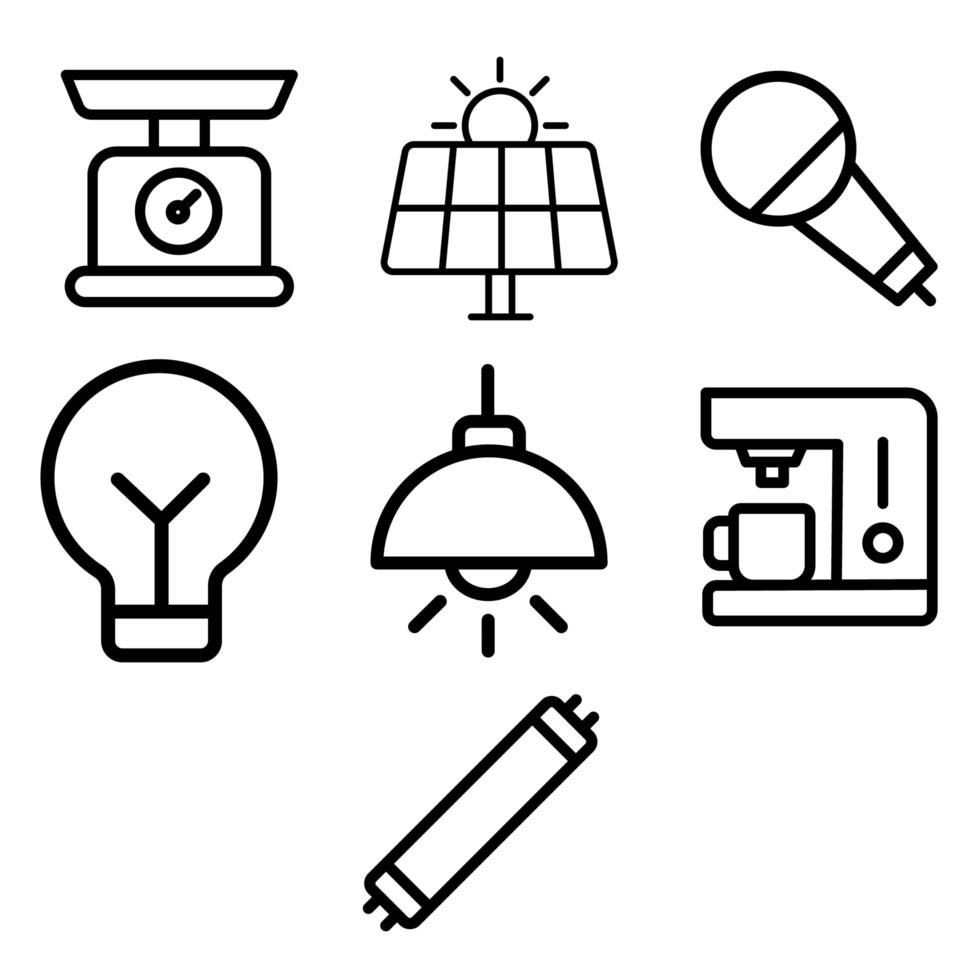 Appliances line icon set vector