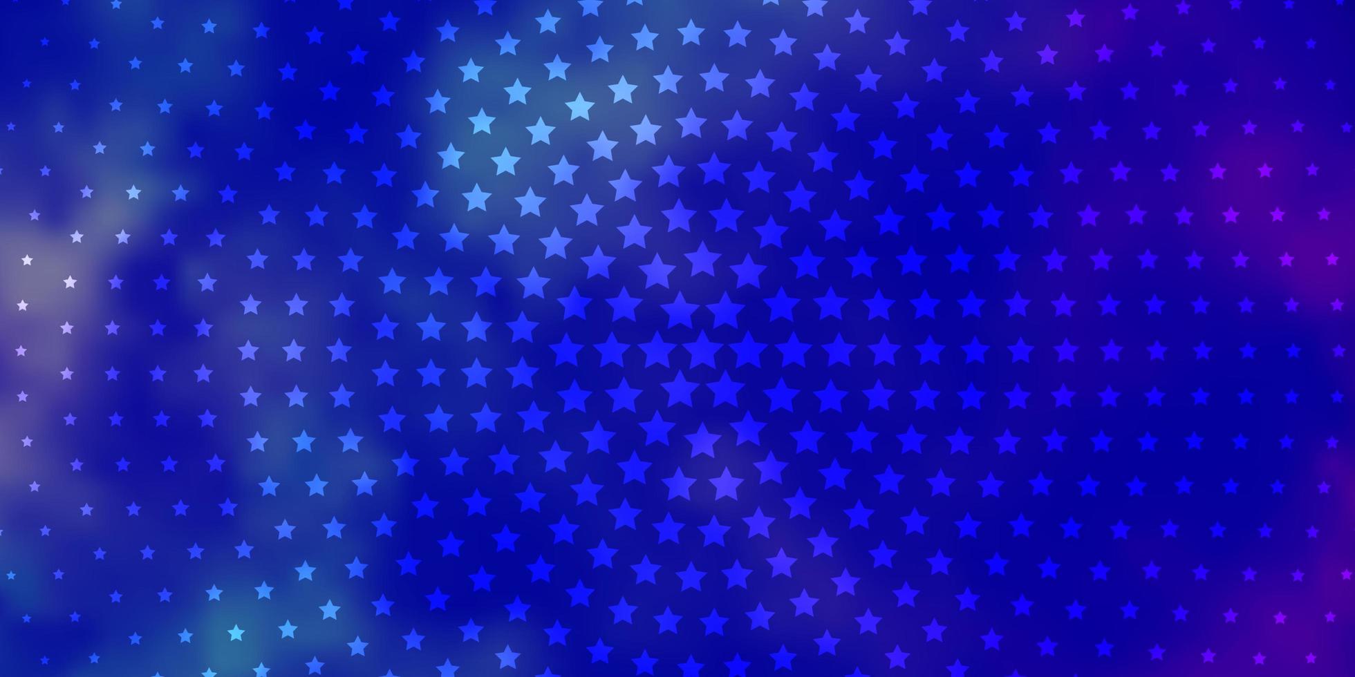 Dark Pink, Blue vector background with colorful stars.