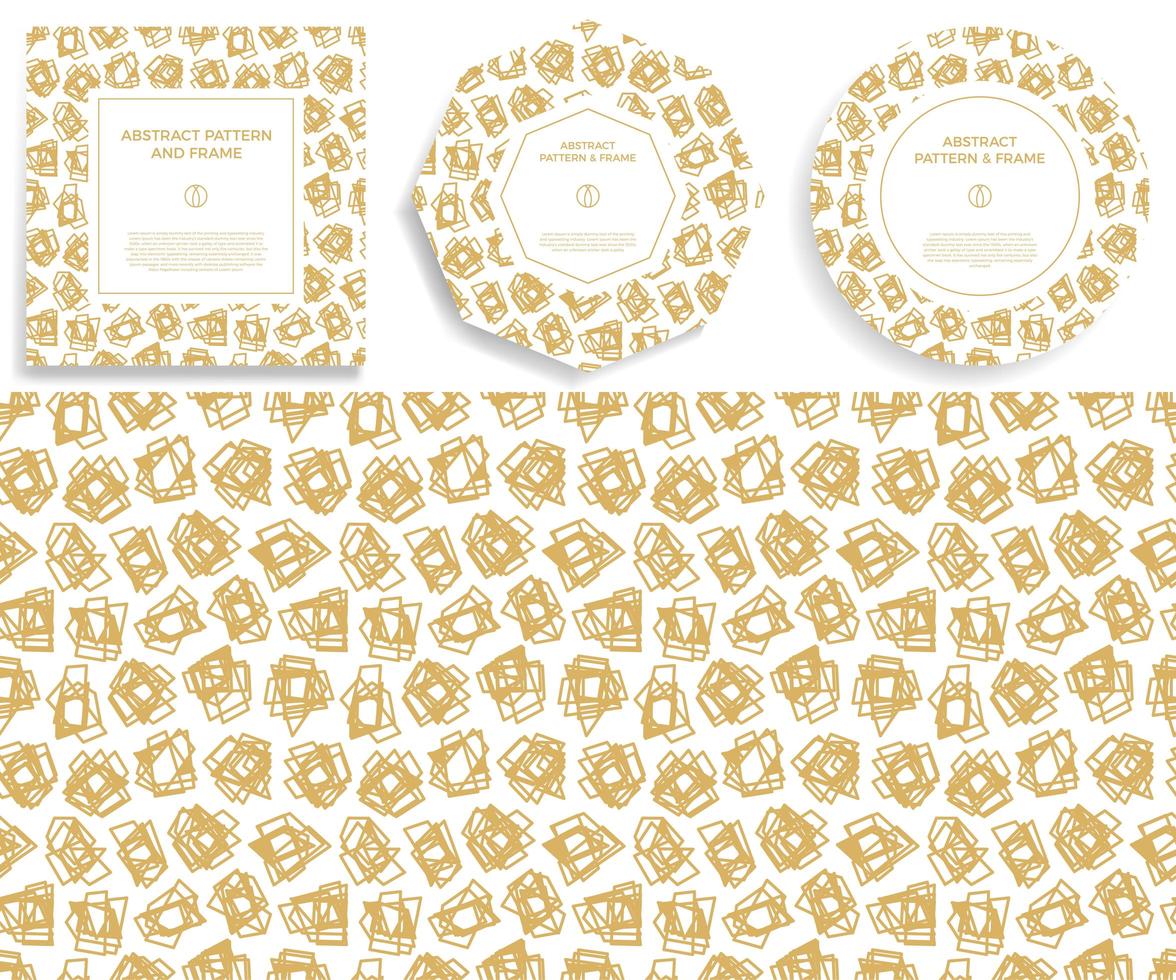 Set of gold Hand Draw abstract shapes Frame Border vector