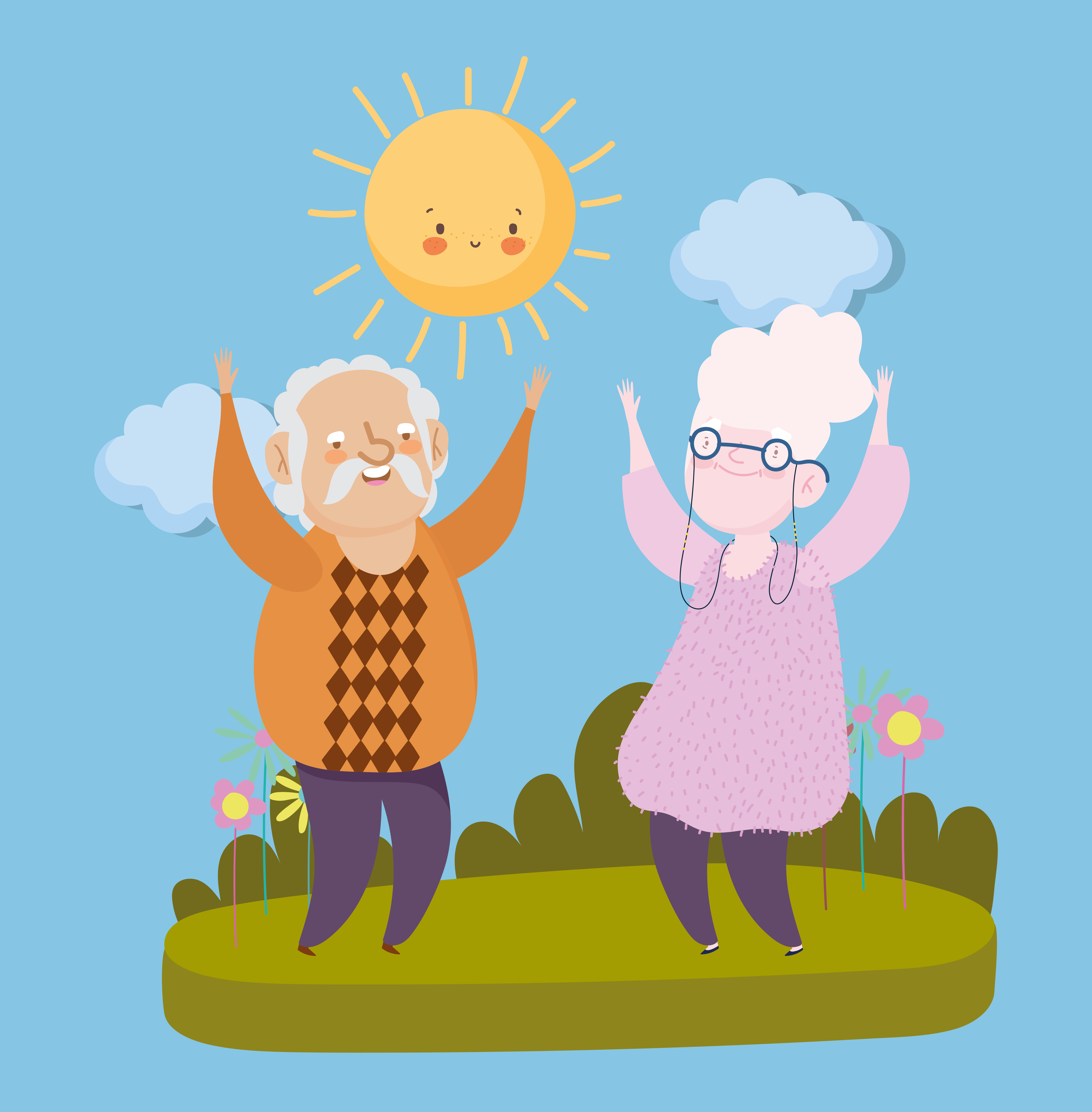 Happy Grandma Vector Art, Icons, and Graphics for Free Download