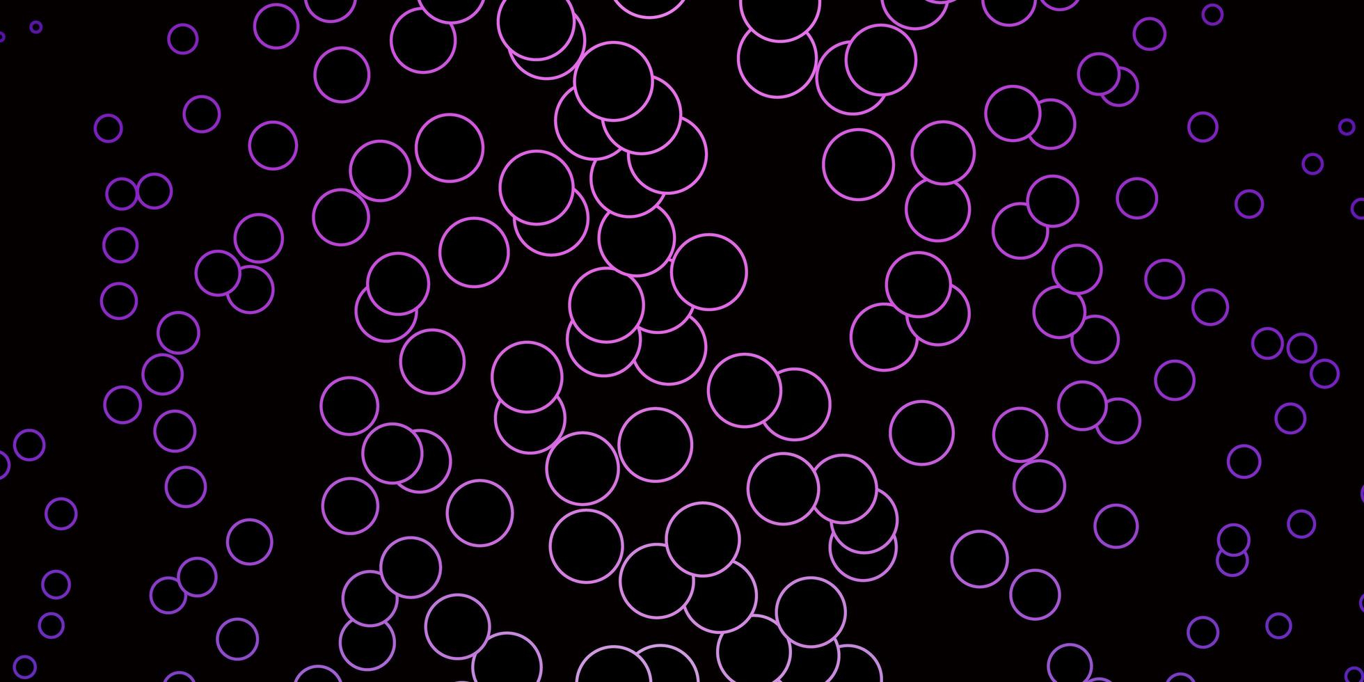 Dark Pink vector background with circles.