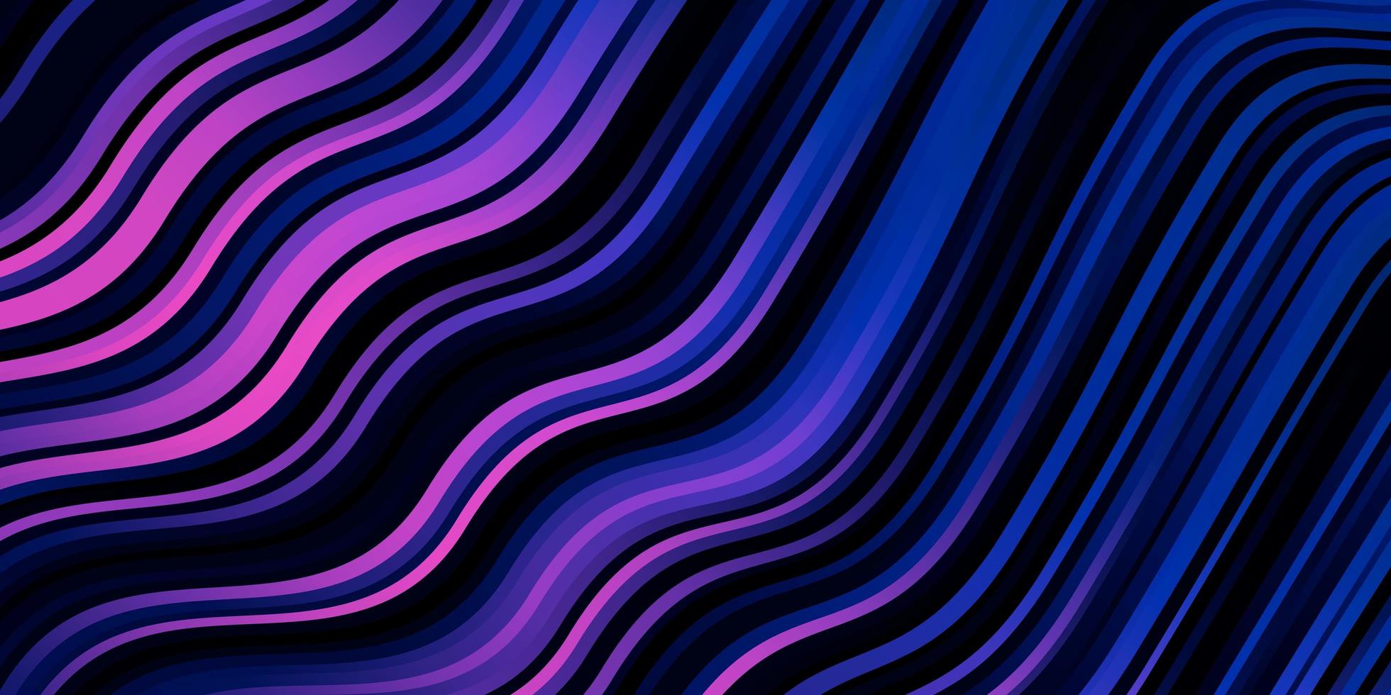 Dark Pink, Blue vector background with bent lines.