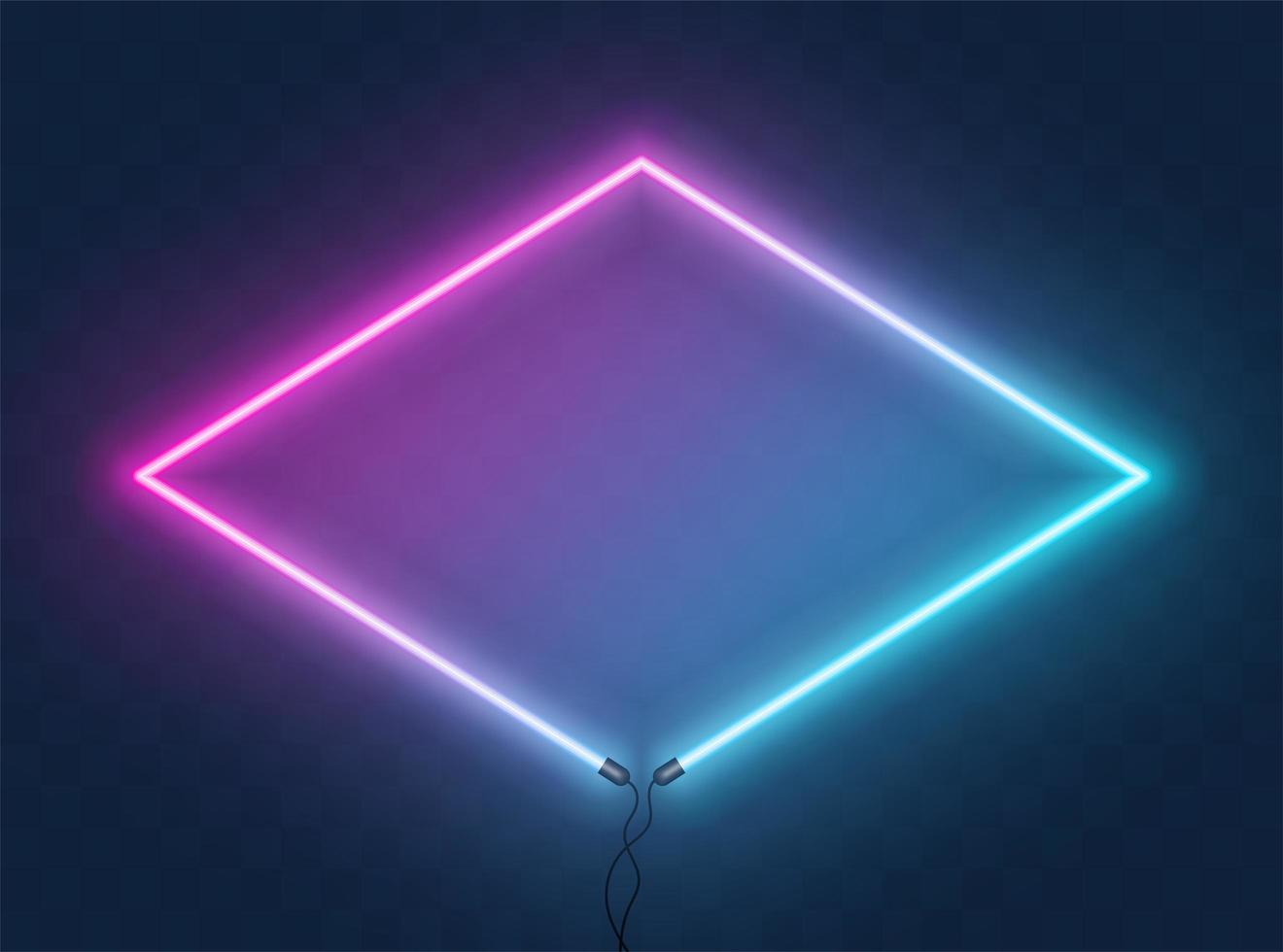 Neon rhombus frame vector