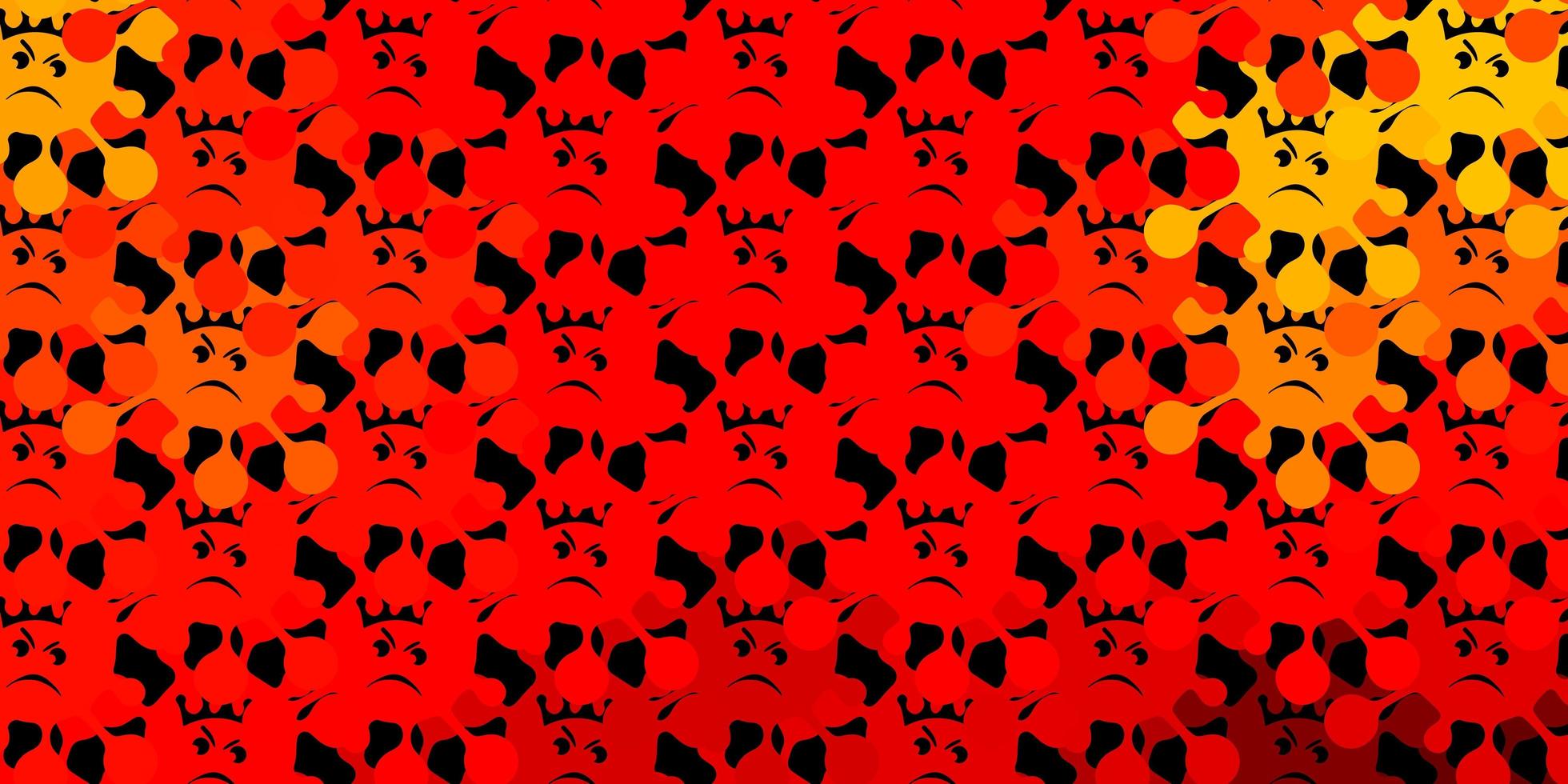 Dark orange vector pattern with coronavirus elements