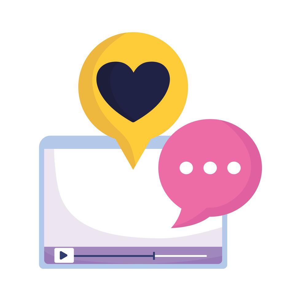 website video content love heart message chat social media vector