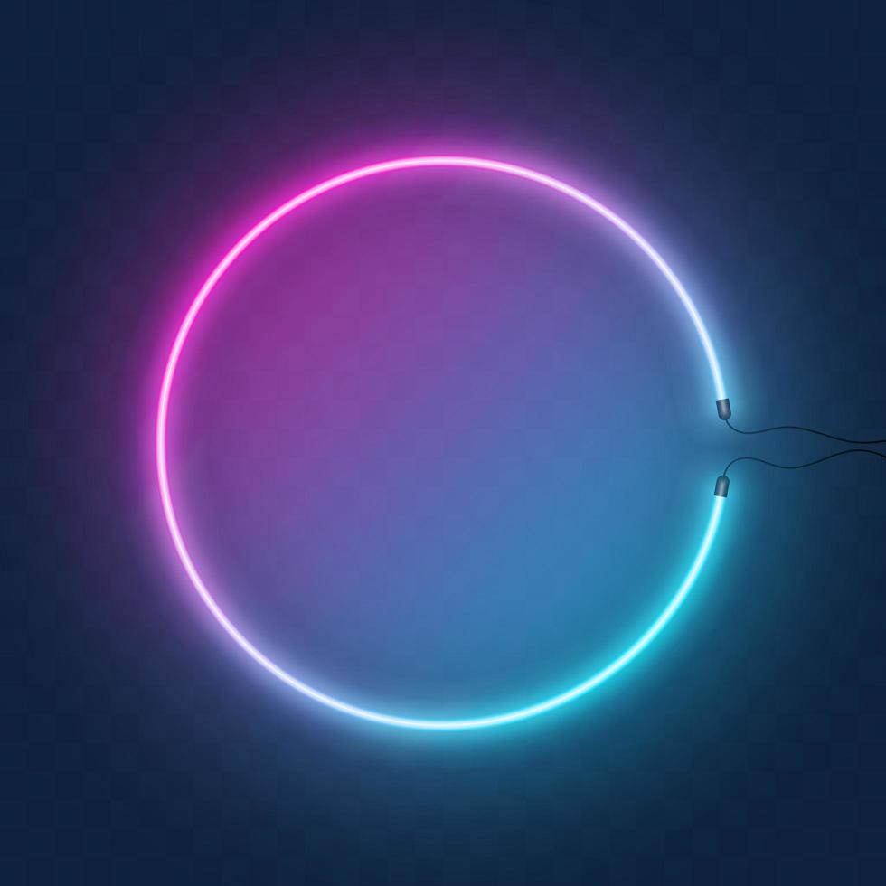 Neon orb or circle light sign vector