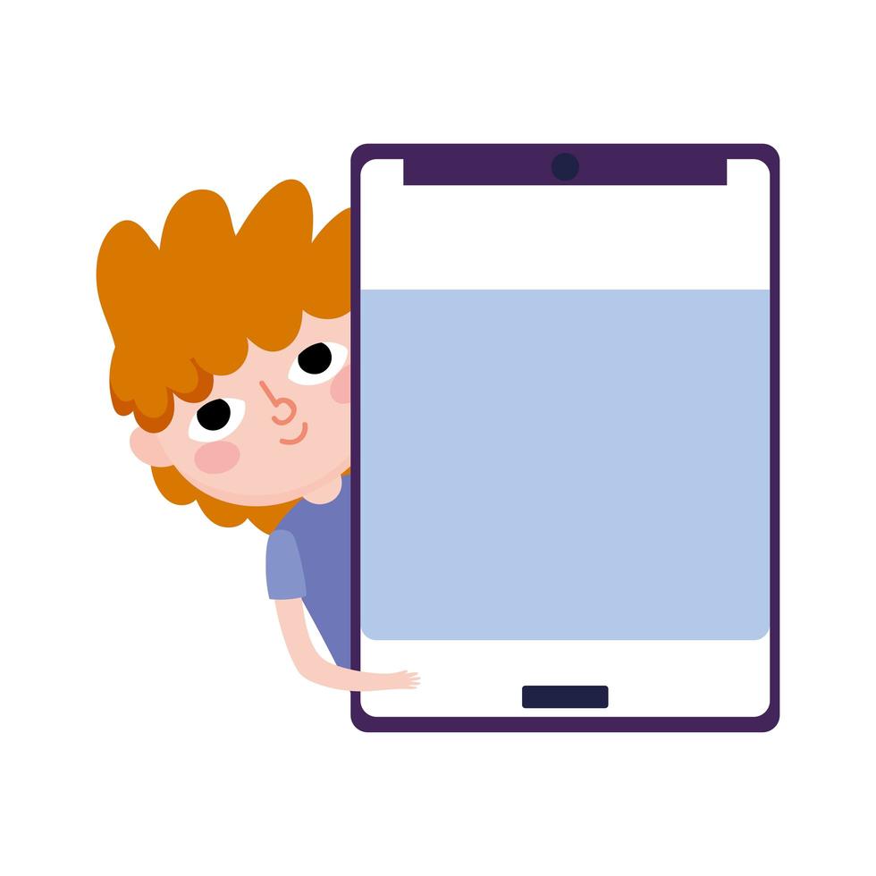 young man with smartphone device social media vector