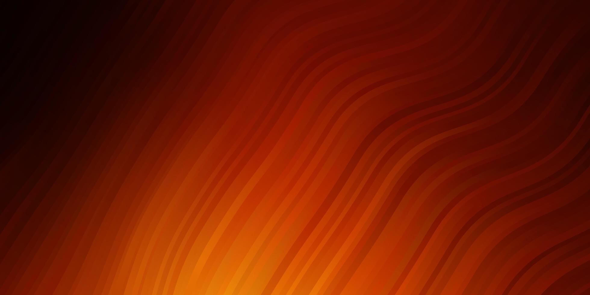 Dark Orange vector backdrop with curves.