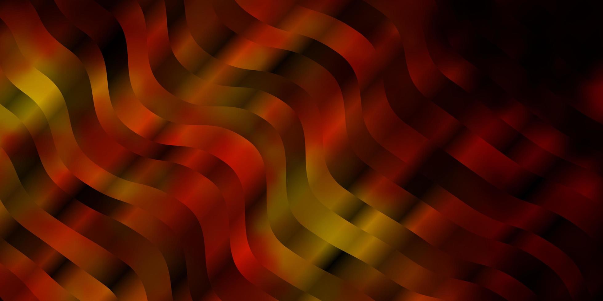 Dark Orange vector backdrop with curves.