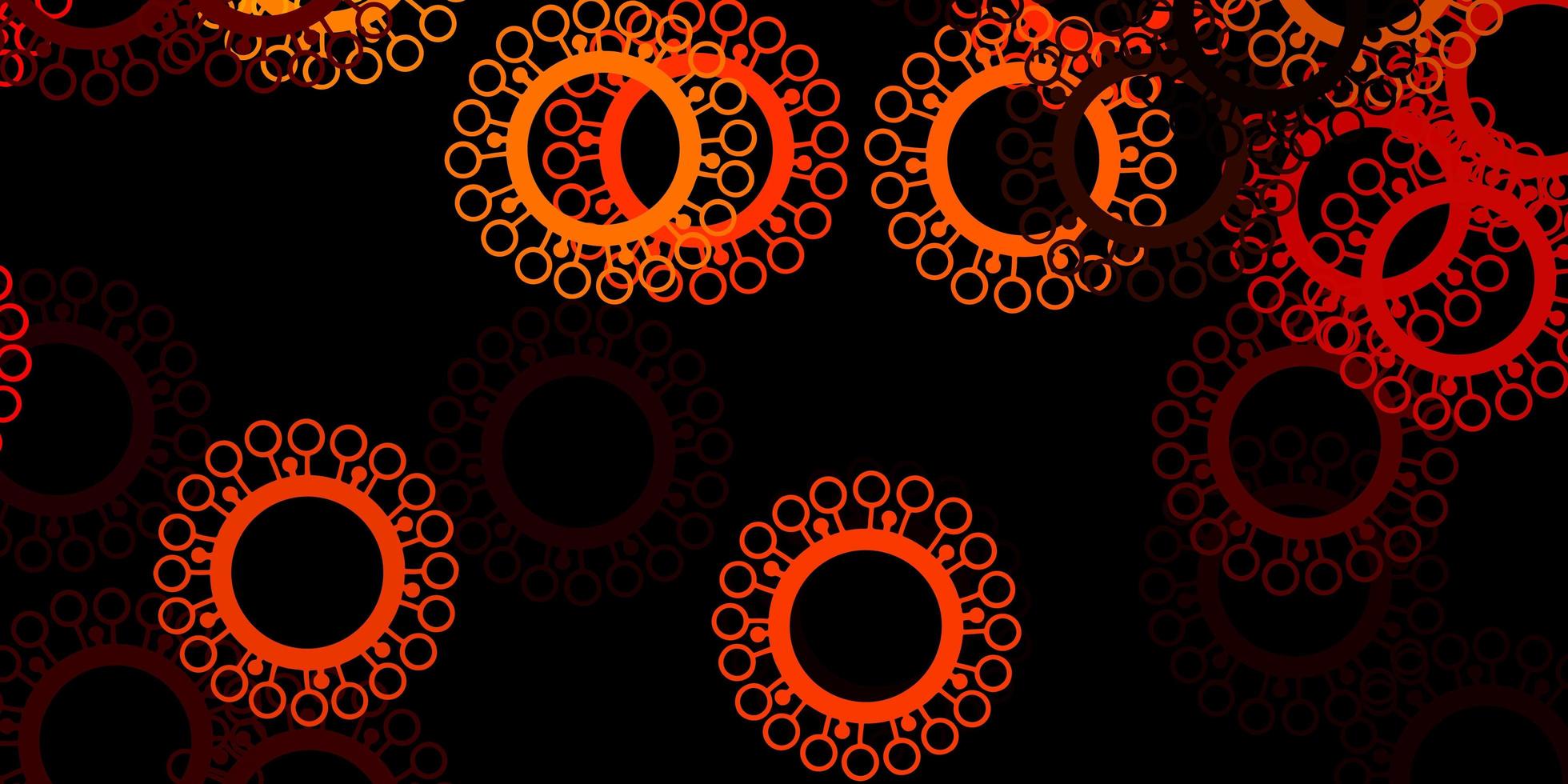 Dark orange vector pattern with coronavirus elements