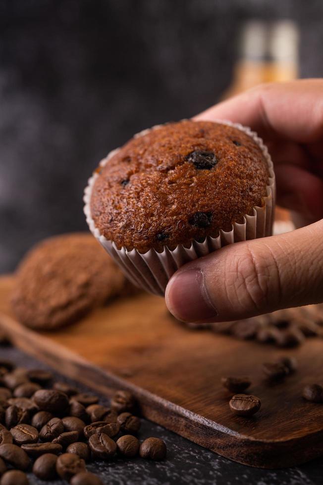 Fresh baked banana muffins photo