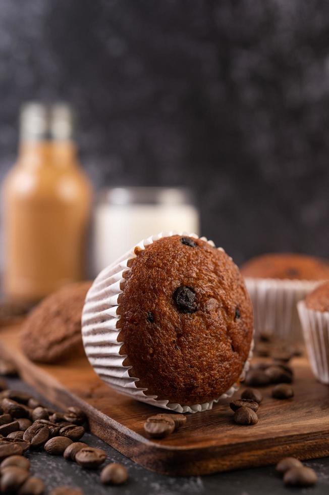 Fresh baked banana muffins photo