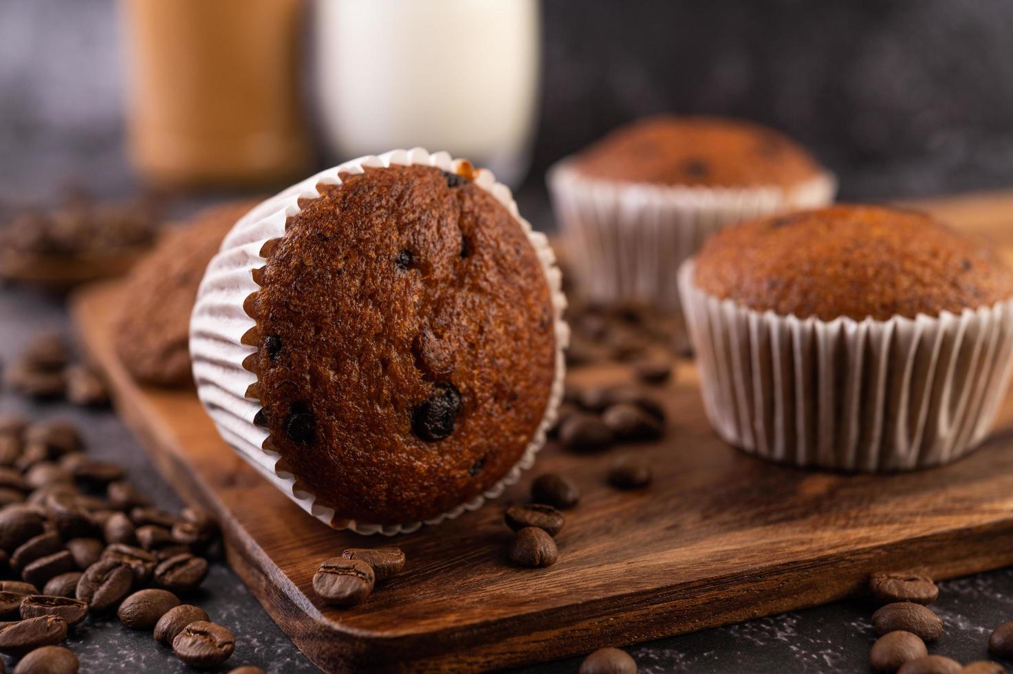 Fresh baked banana muffins photo