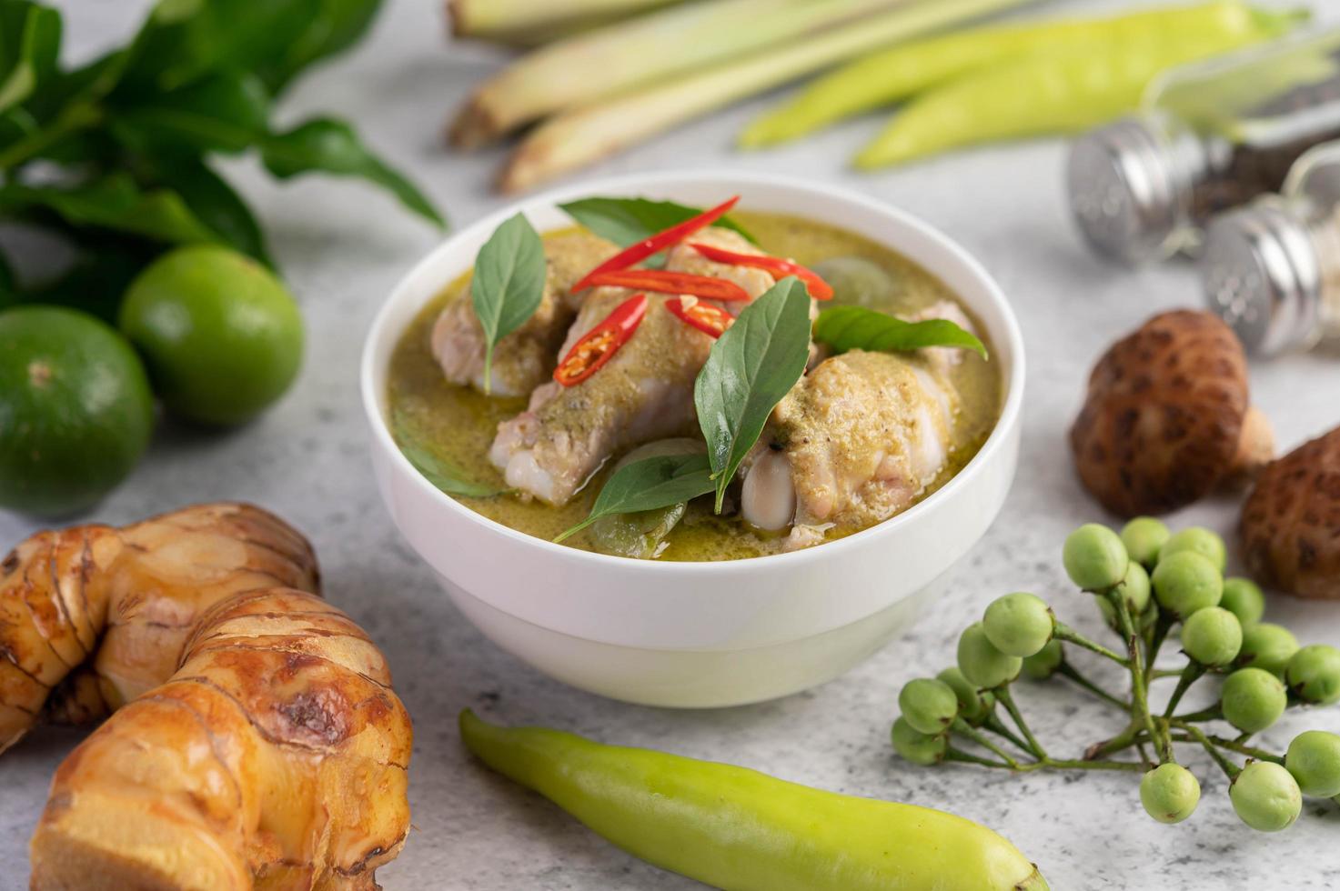 Green curry chicken photo