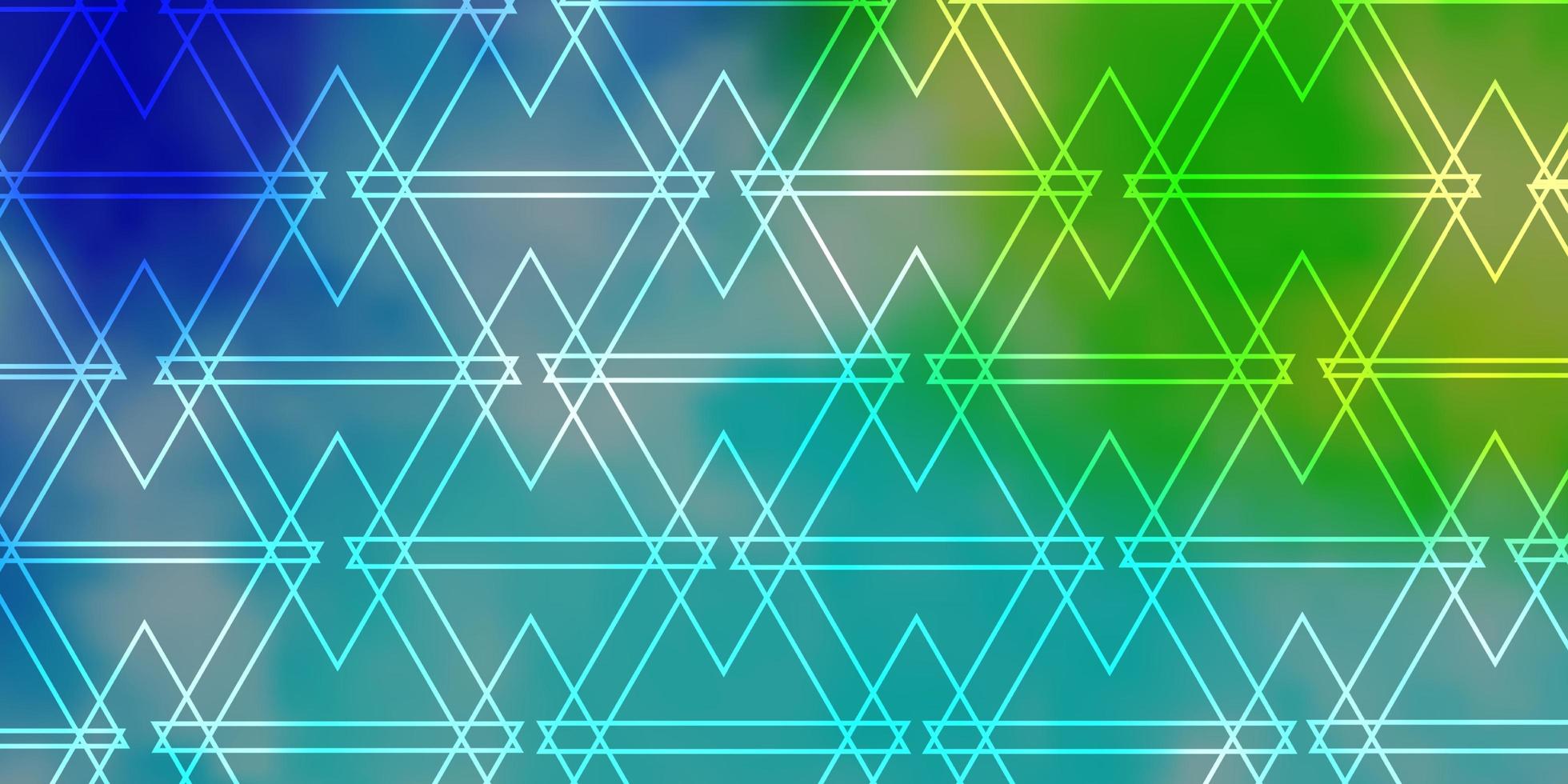 textura de vector azul claro, verde con estilo triangular.