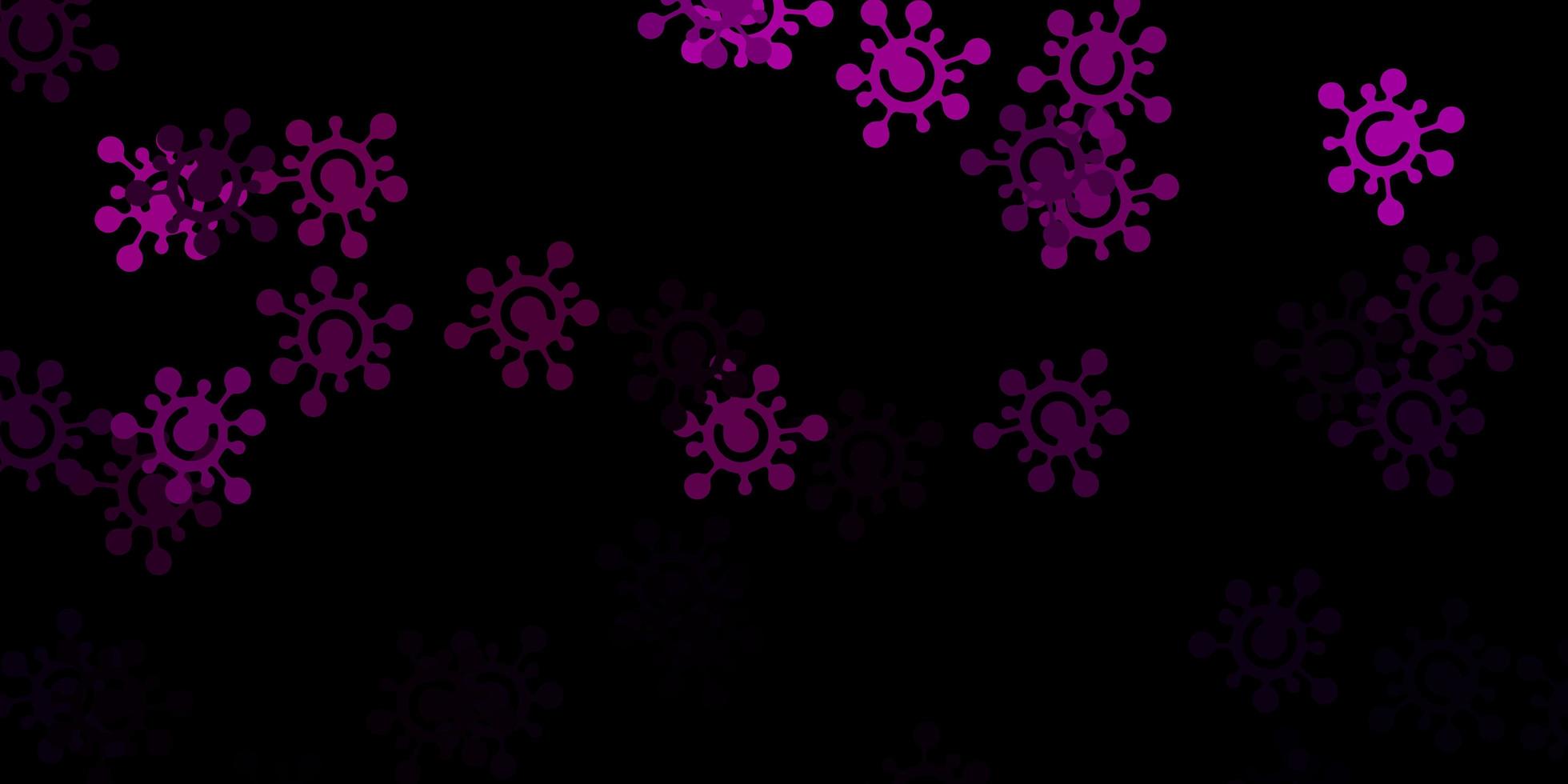 textura de vector de color rosa oscuro con símbolos de enfermedades.