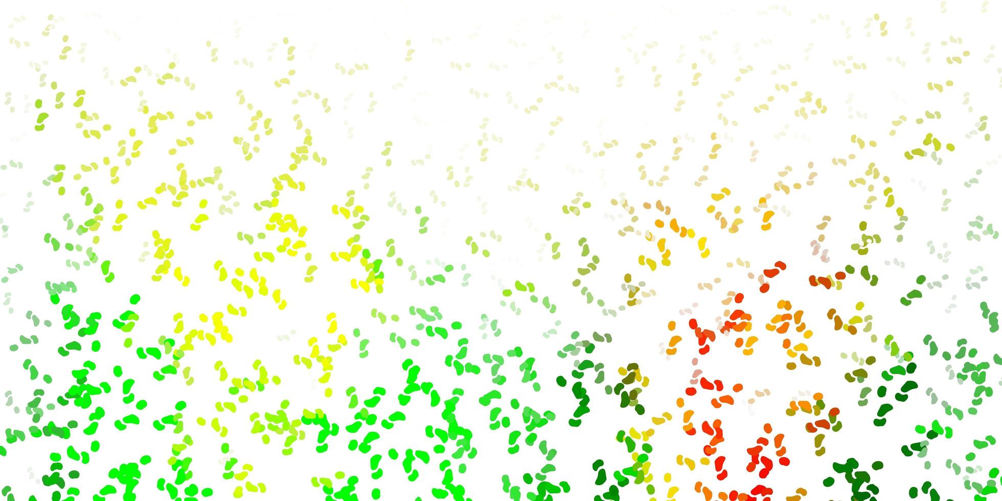 plantilla de vector verde claro, amarillo con formas abstractas.