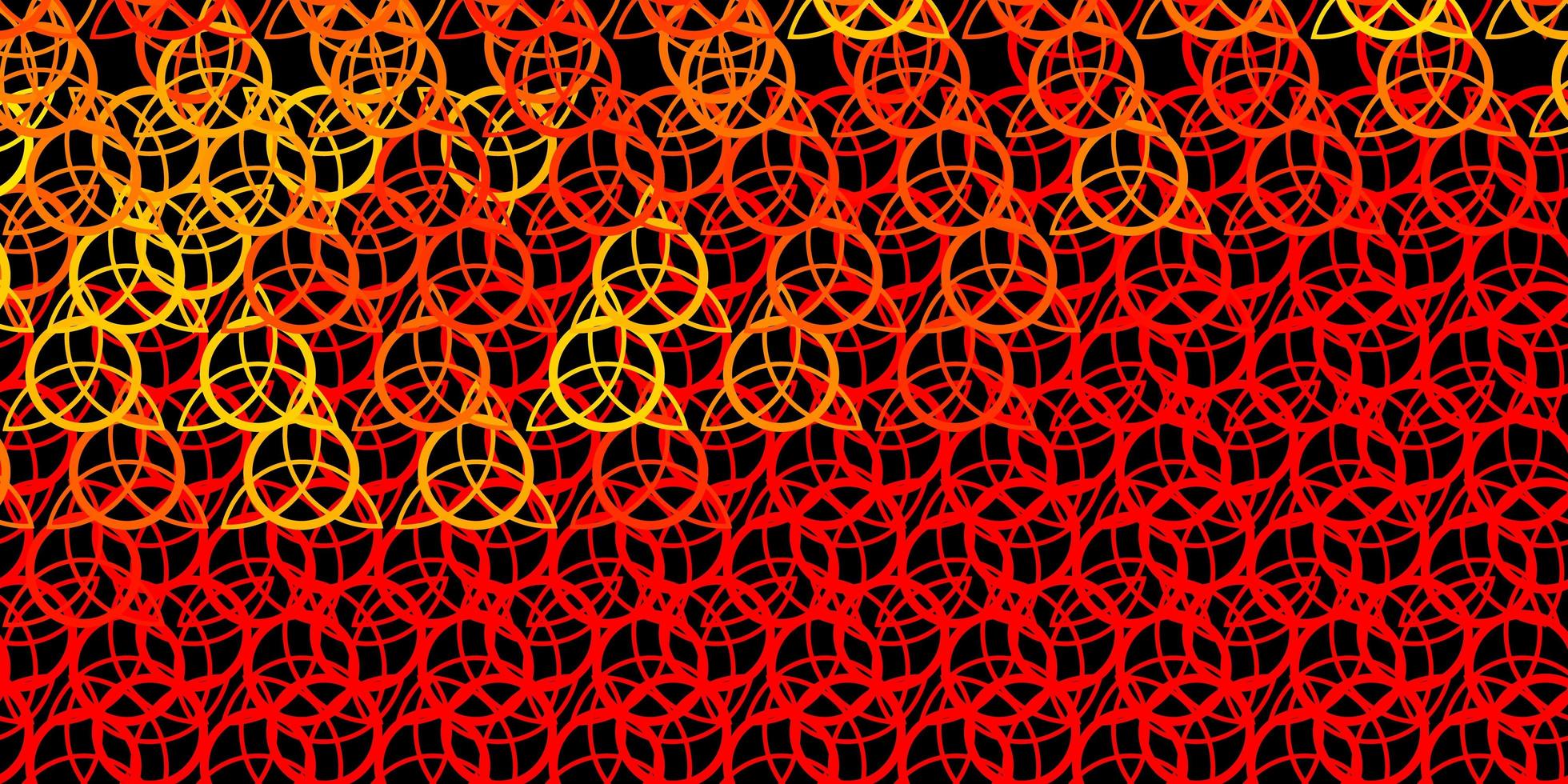 textura de vector rojo oscuro, amarillo con símbolos religiosos.
