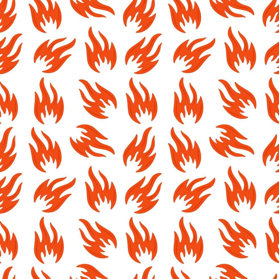 fuego, símbolos, seamless, patrón vector