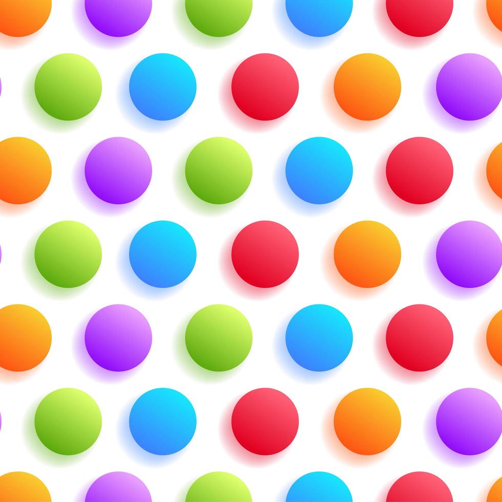 círculo colorido realista con sombra de patrones sin fisuras vector