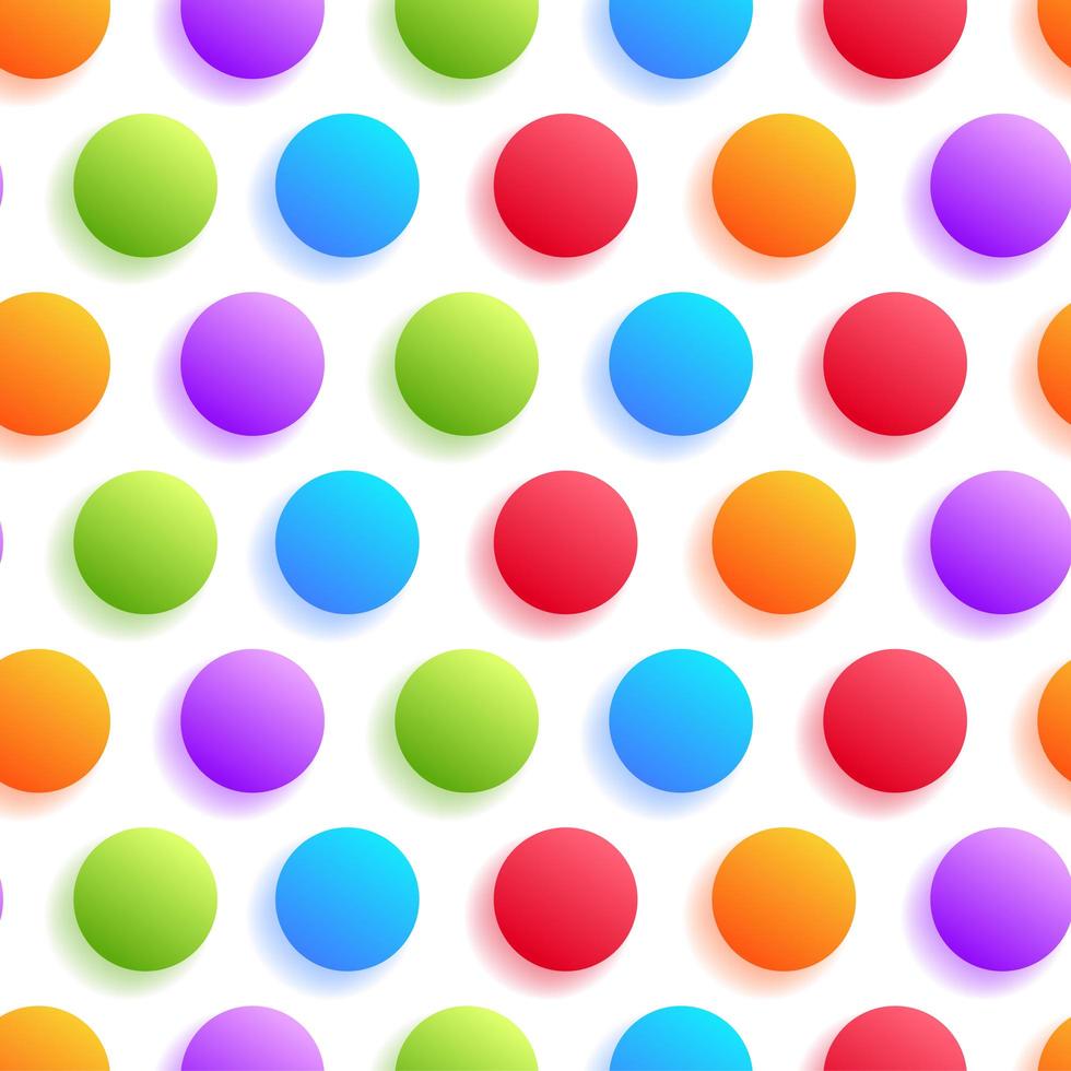 Realistic colorful circle with shadow seamless pattern vector