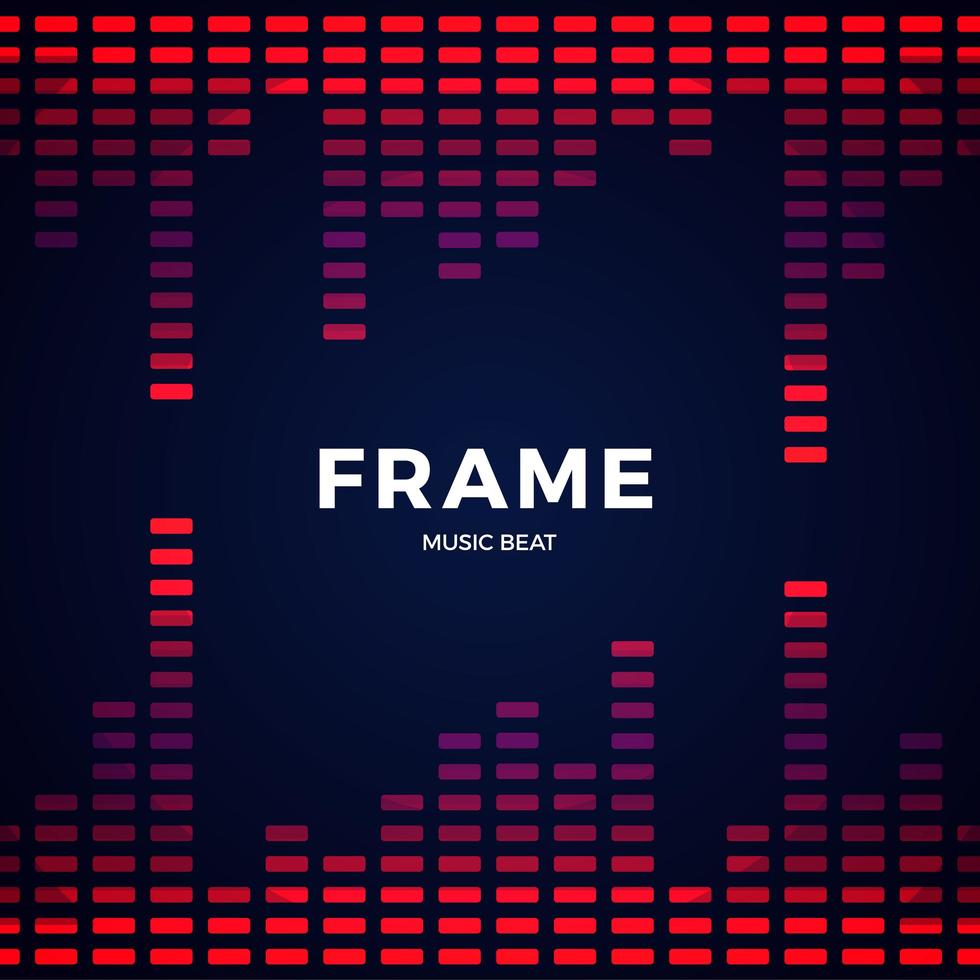 Sound digital wave, simple colorful border vector