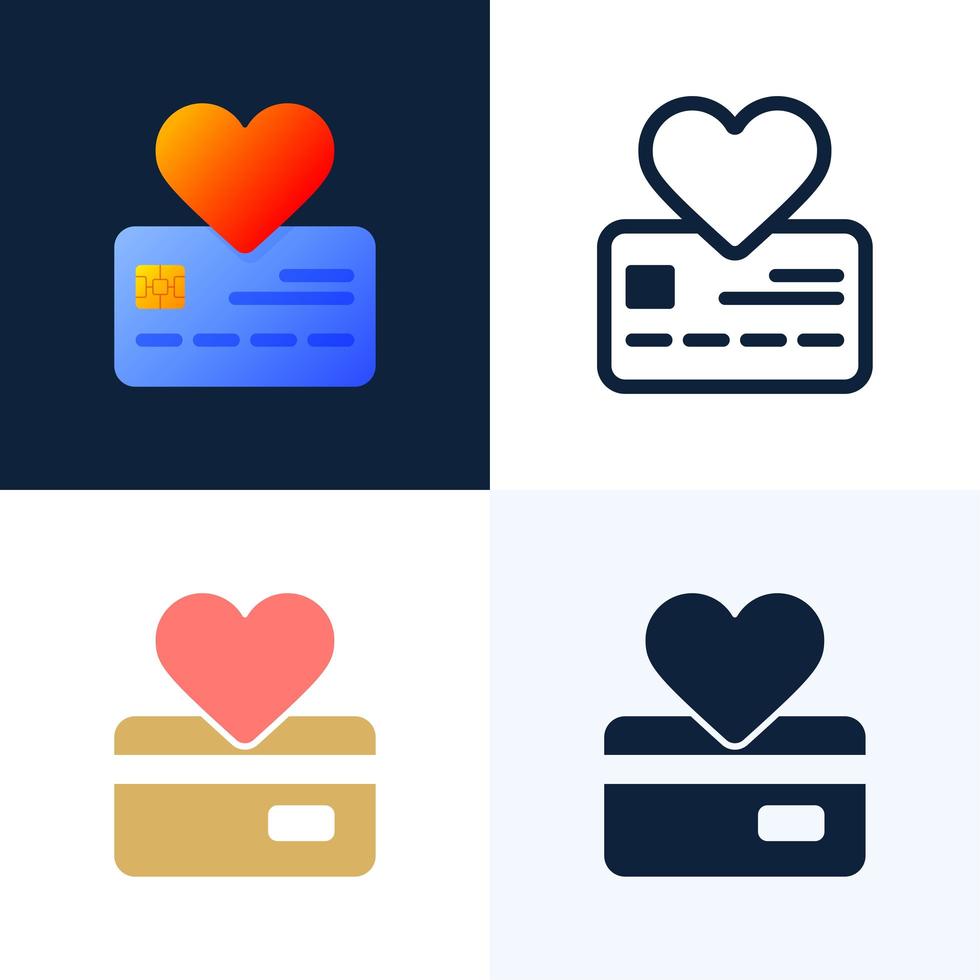 Heart sign and Credit Card Vector stock illustration