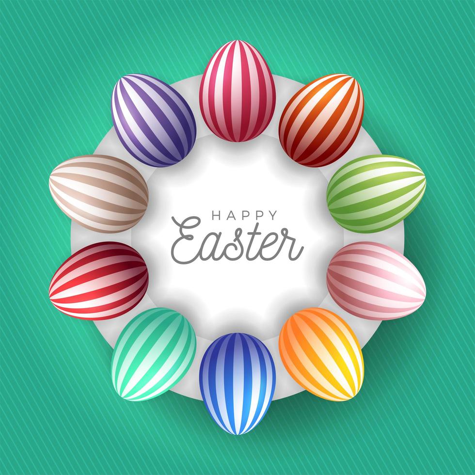 Easter egg banner frame vector