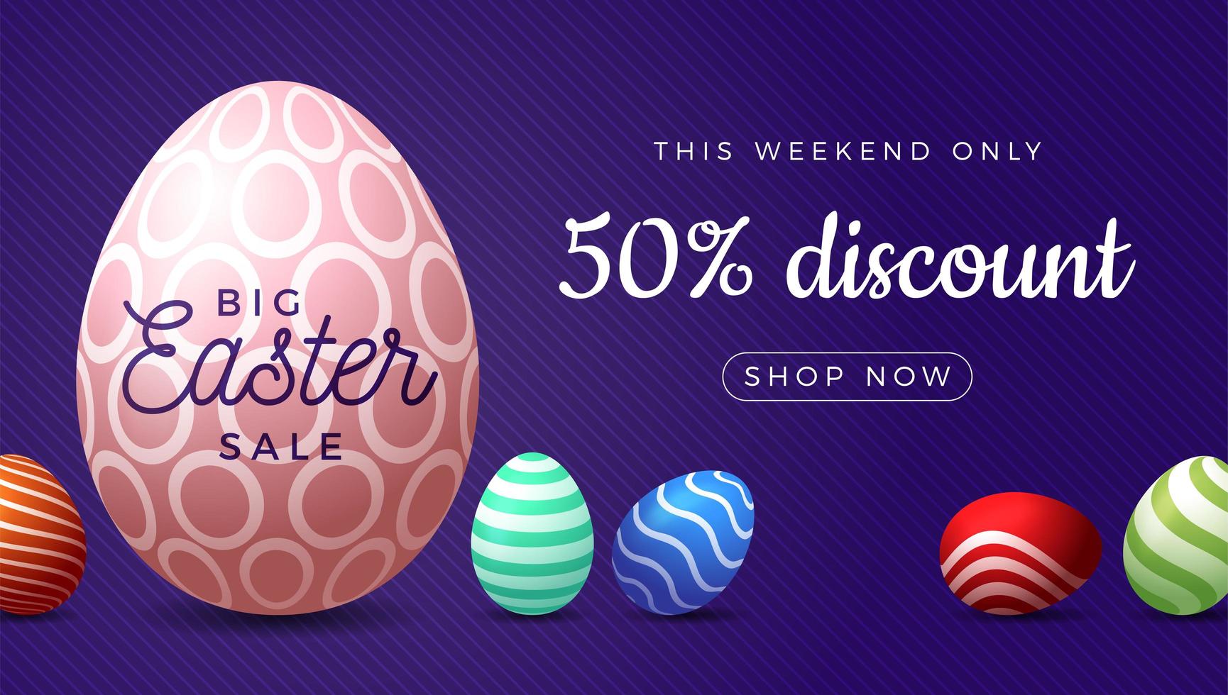 Easter egg horizontal banner vector