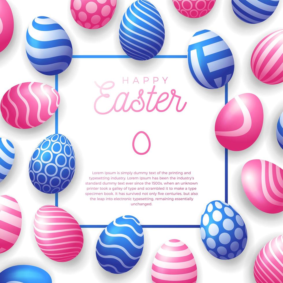 Easter egg frame vector