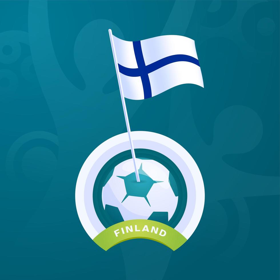 Finland vector flag pinned to a soccer ball