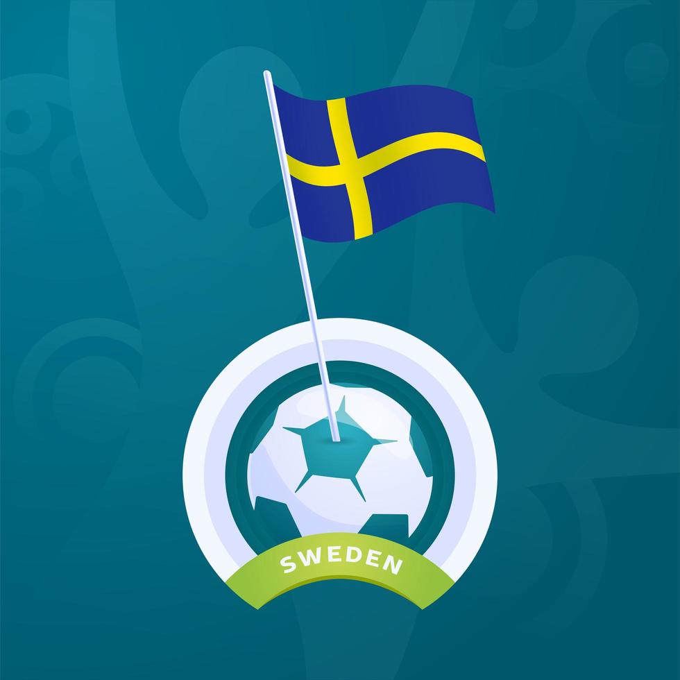 Sweden vector flag pinned to a soccer bal