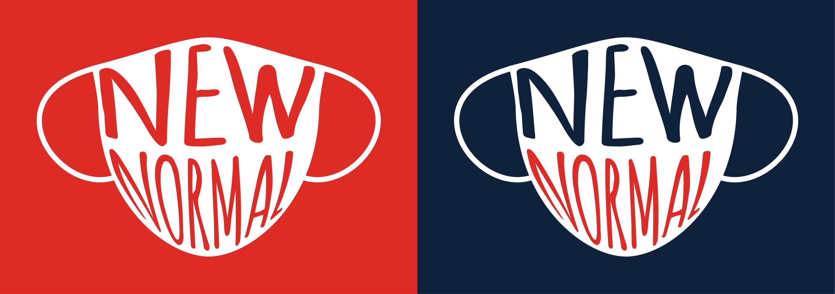 New normal face mask set vector