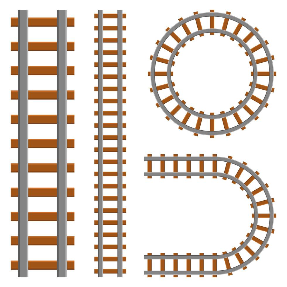 Railroad set vector design illustration isolated on white background